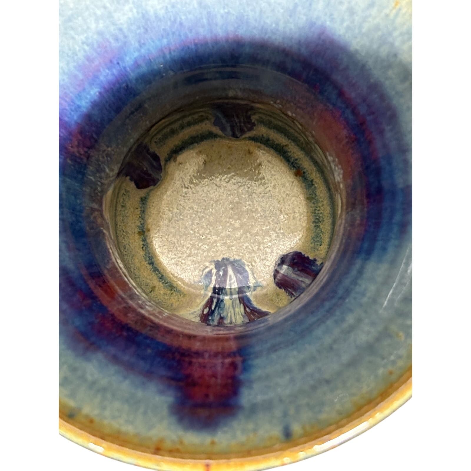 Handcrafted Ceramic Pottery Wine Water Chalice/Goblet 7" Vibrant Colors! - Thumbnail 6