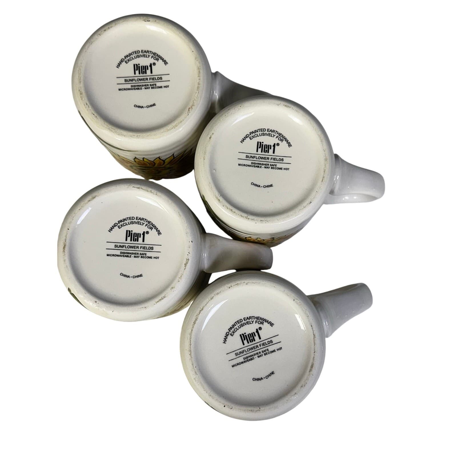 Pier 1 Sunflower Fields Earthenware Coffee Tea Latte Mugs-Set of 4 - Thumbnail 6