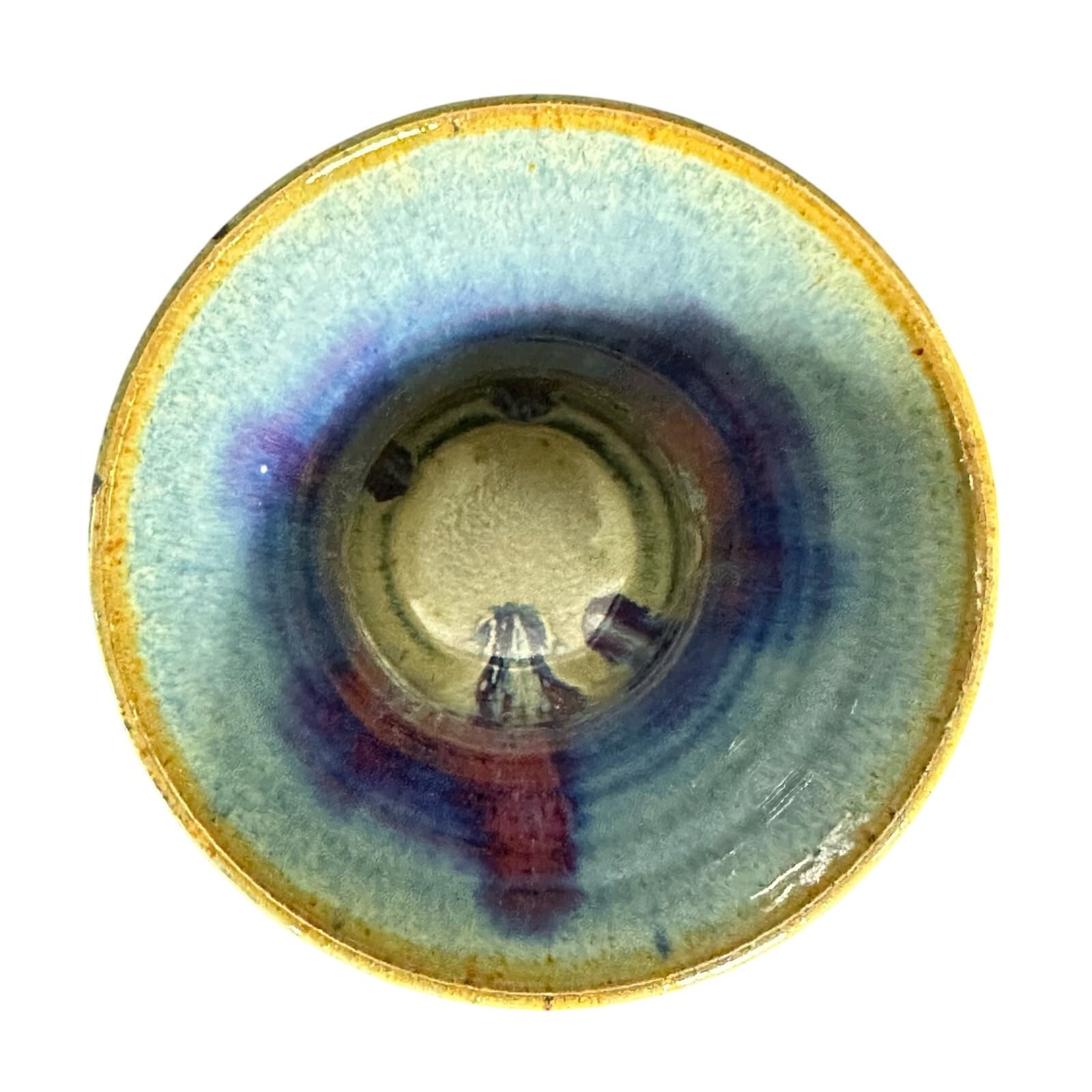 Handcrafted Ceramic Pottery Wine Water Chalice/Goblet 7" Vibrant Colors! - Thumbnail 4
