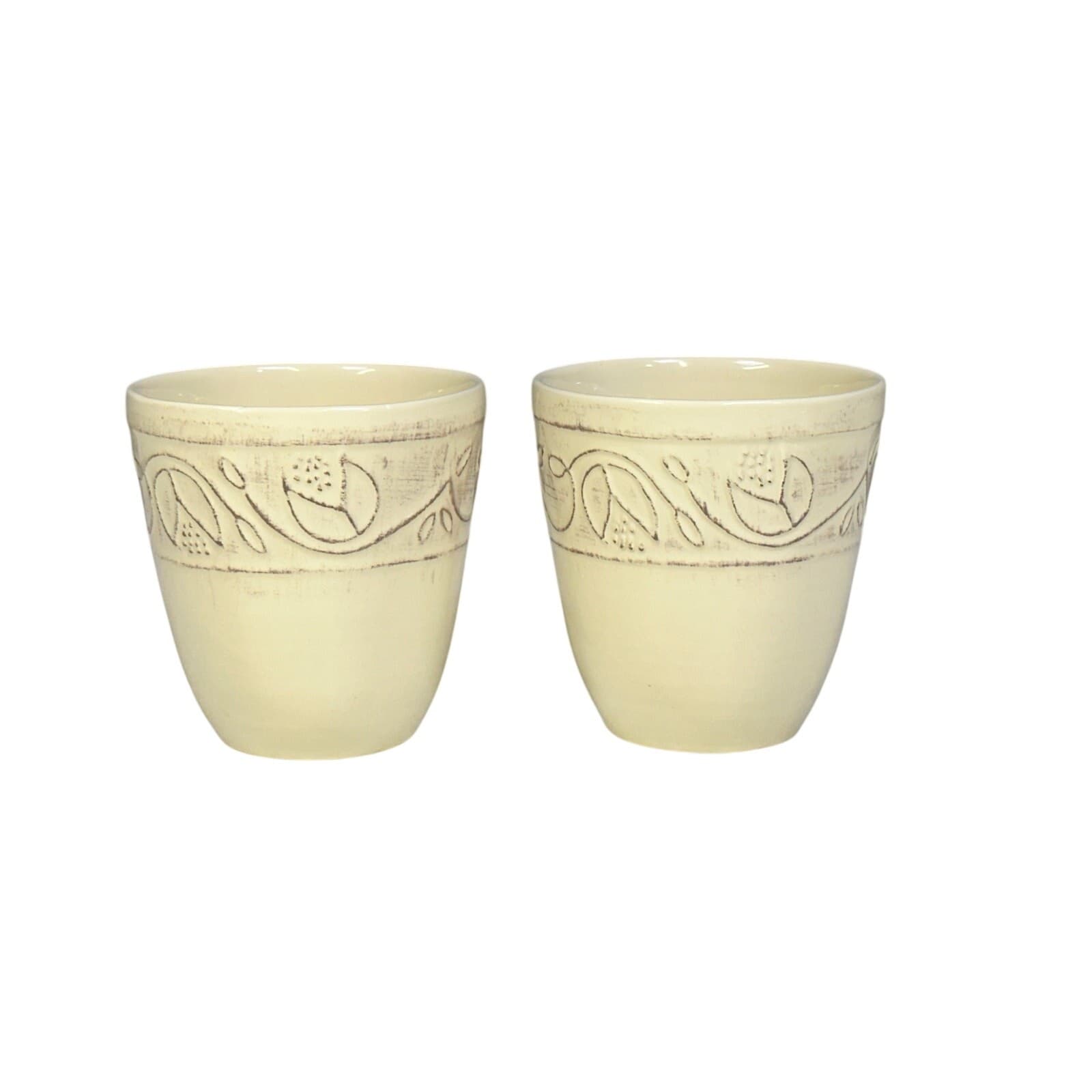 Crate & Barrel Lucera Italy Stoneware Coffee Tea Latte 4.5" Large Mugs-Set of 2 - Thumbnail 2