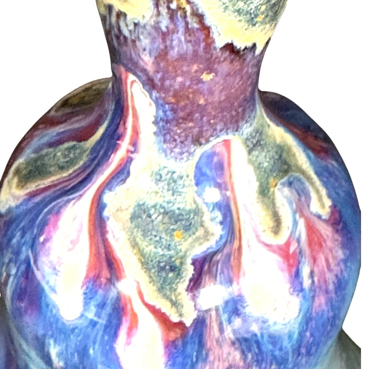 Handcrafted Ceramic Pottery Wine Water Chalice/Goblet 7" Vibrant Colors! - Thumbnail 9