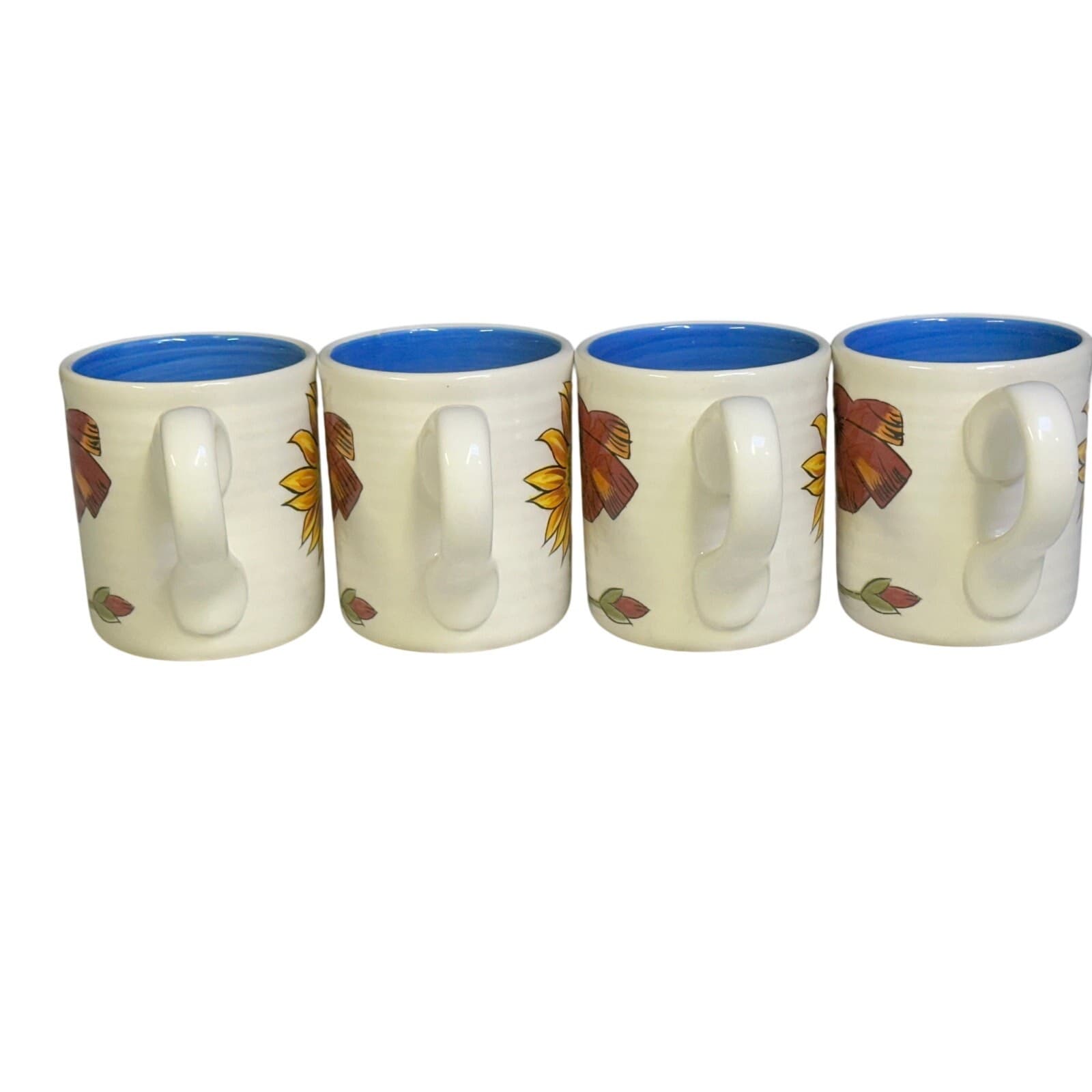 Pier 1 Sunflower Fields Earthenware Coffee Tea Latte Mugs-Set of 4 - Thumbnail 4