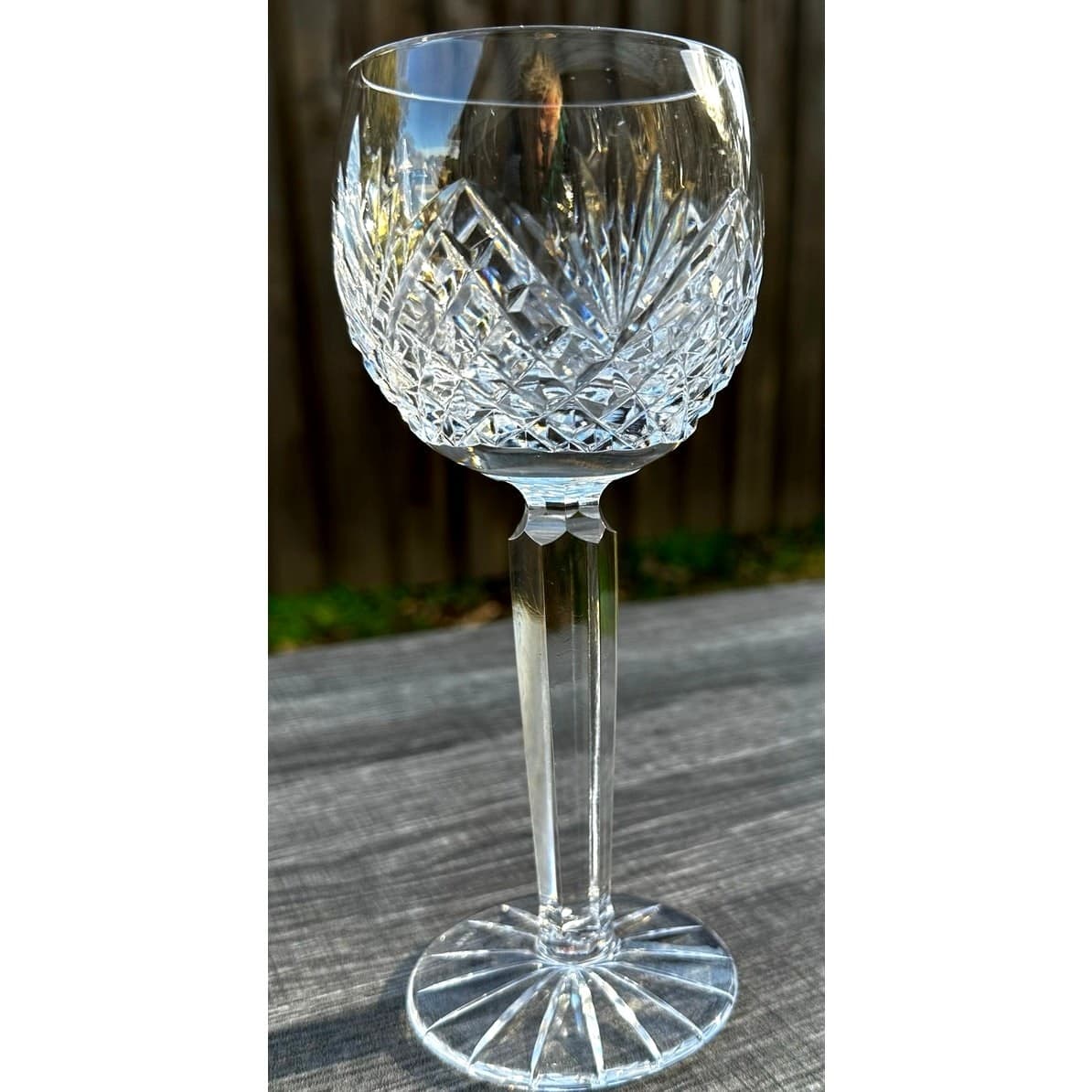 Tyrone Crystal Ireland 'Antrim' Balloon 7 3/8” Hock Wine Glass-Excellent - Thumbnail 3