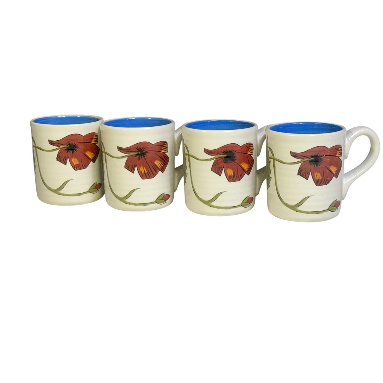 Pier 1 Sunflower Fields Earthenware Coffee Tea Latte Mugs-Set of 4 - Thumbnail 3