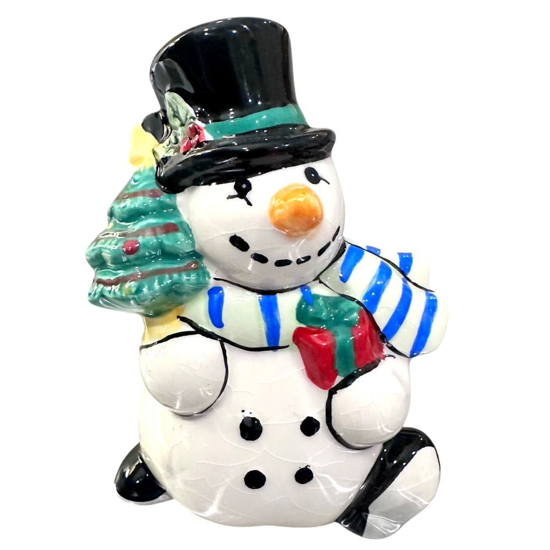 Fitz and Floyd 2011 Bright and Merry Santa Snowman Salt and Pepper Shakers Set! - Thumbnail 3