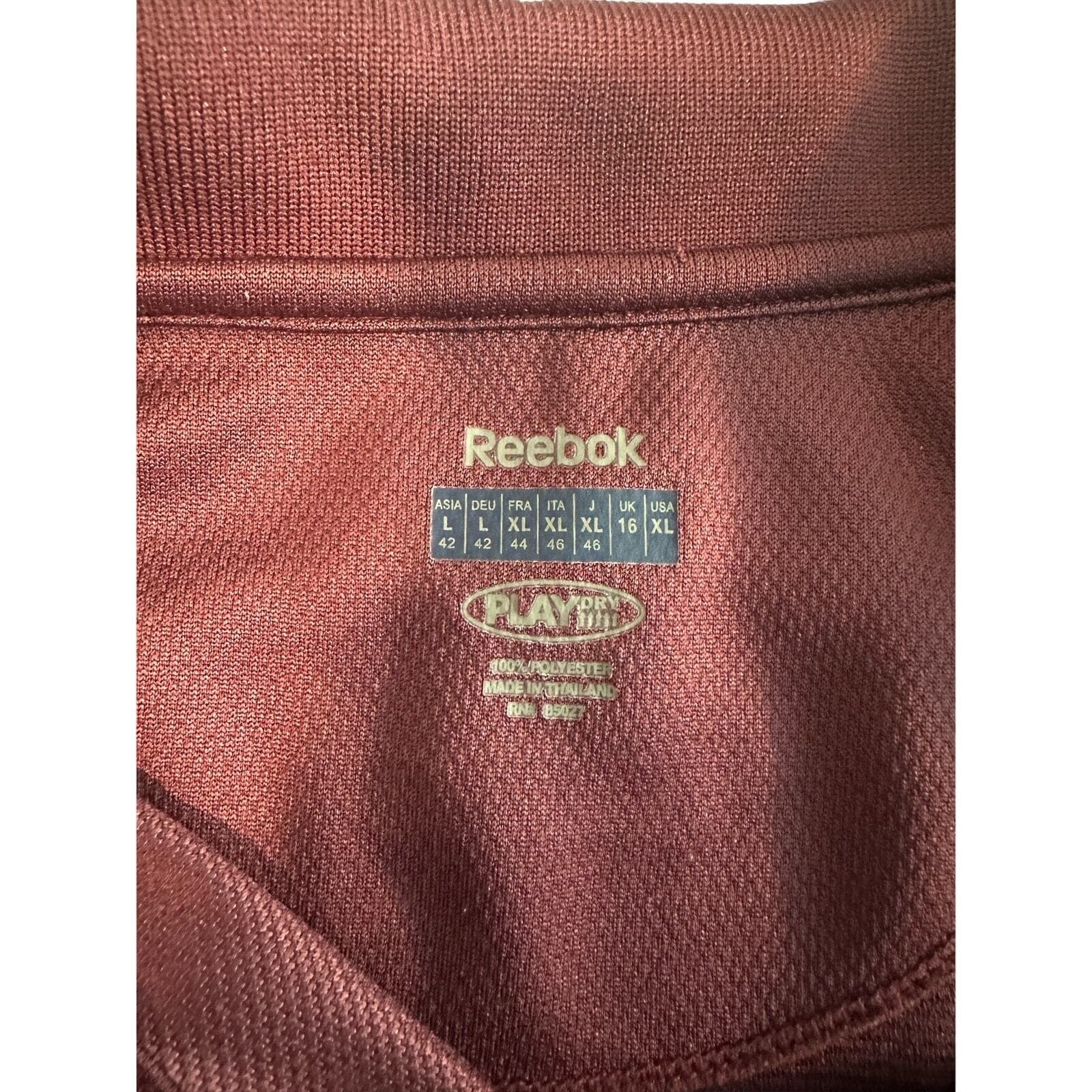 Reebok Playdry Golf Shirt Maroon XL - Thumbnail 3