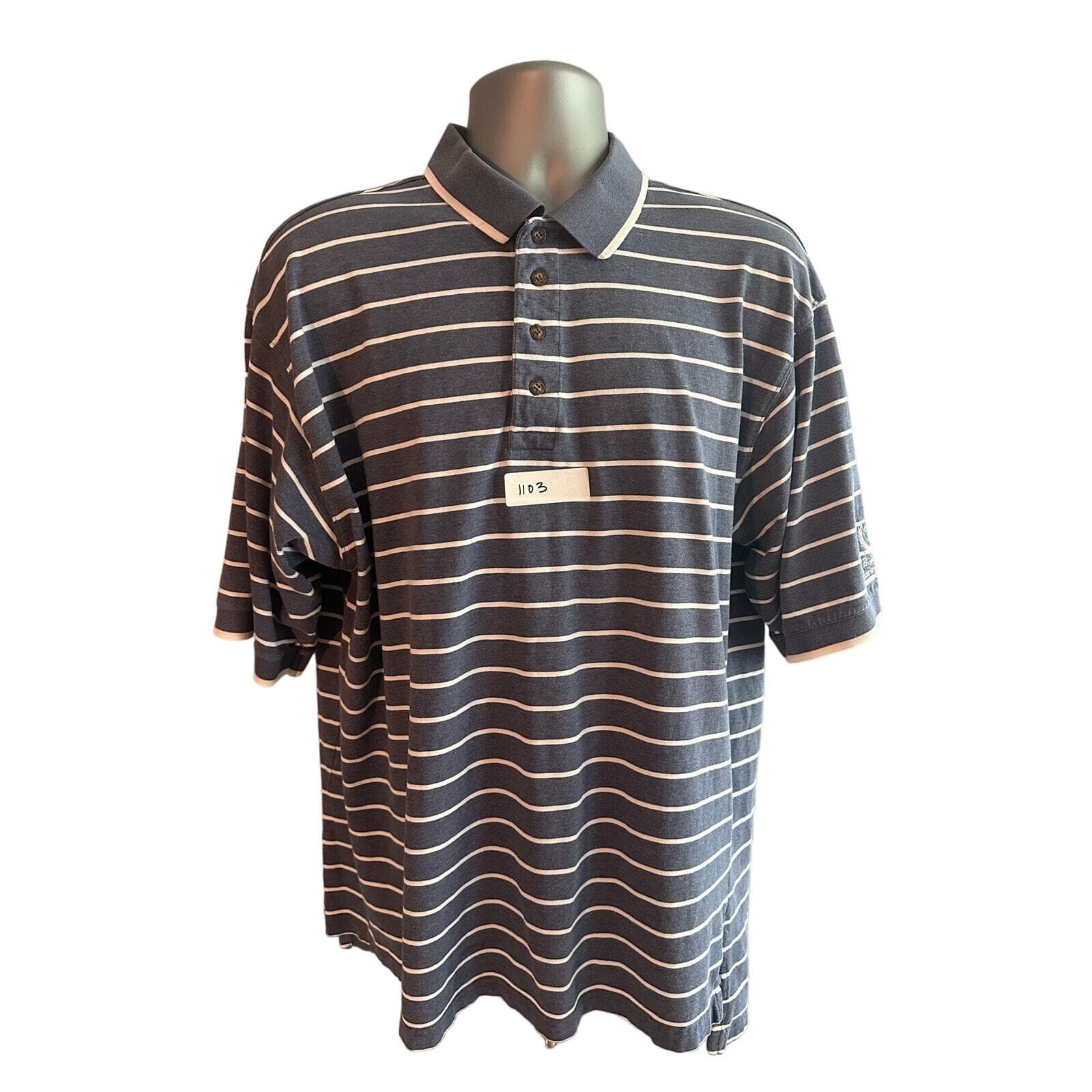 E. Magrath Brookhaven Country Club Golf Shirt Blue and White Stripe XXL - Thumbnail 8