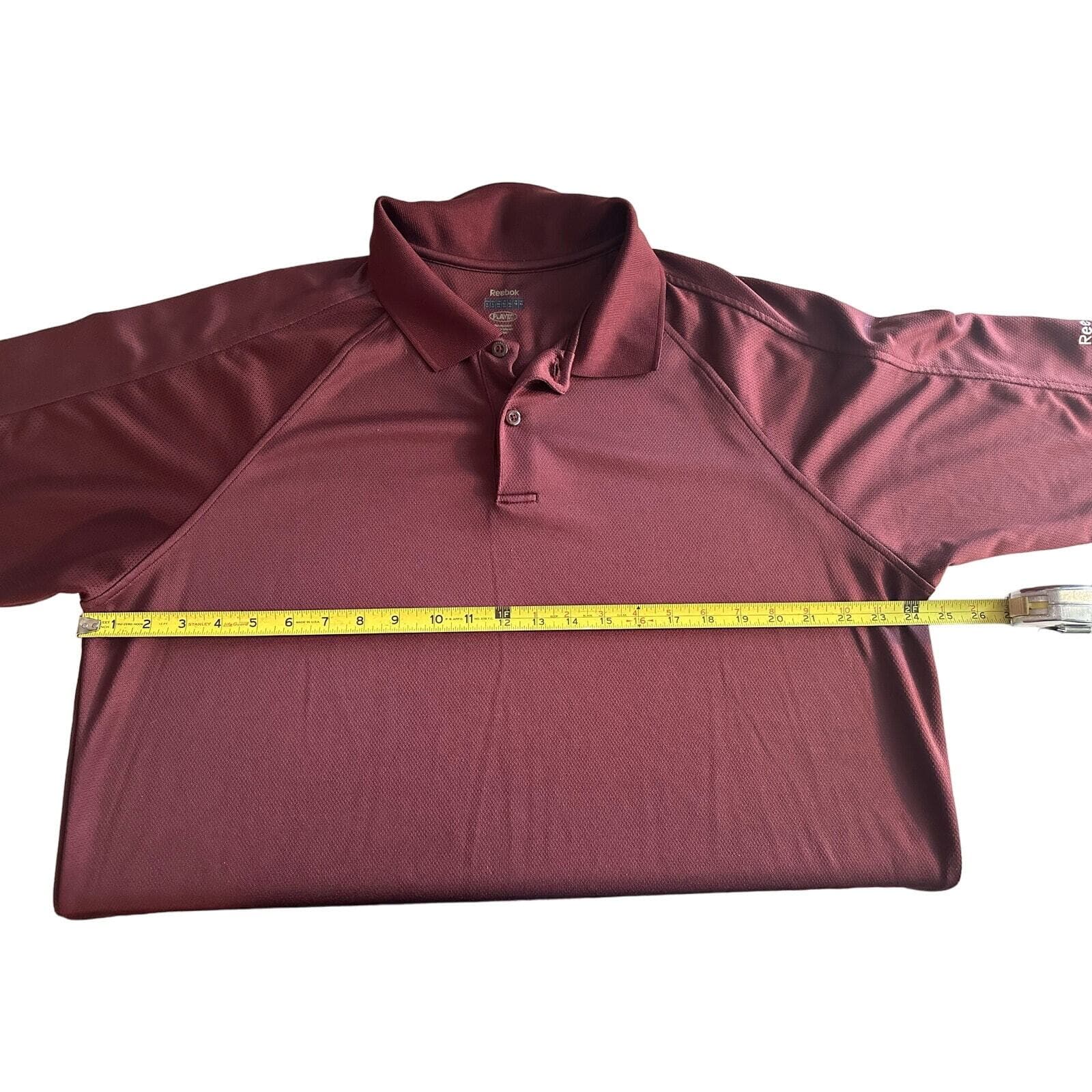 Reebok Playdry Golf Shirt Maroon XL - Thumbnail 6