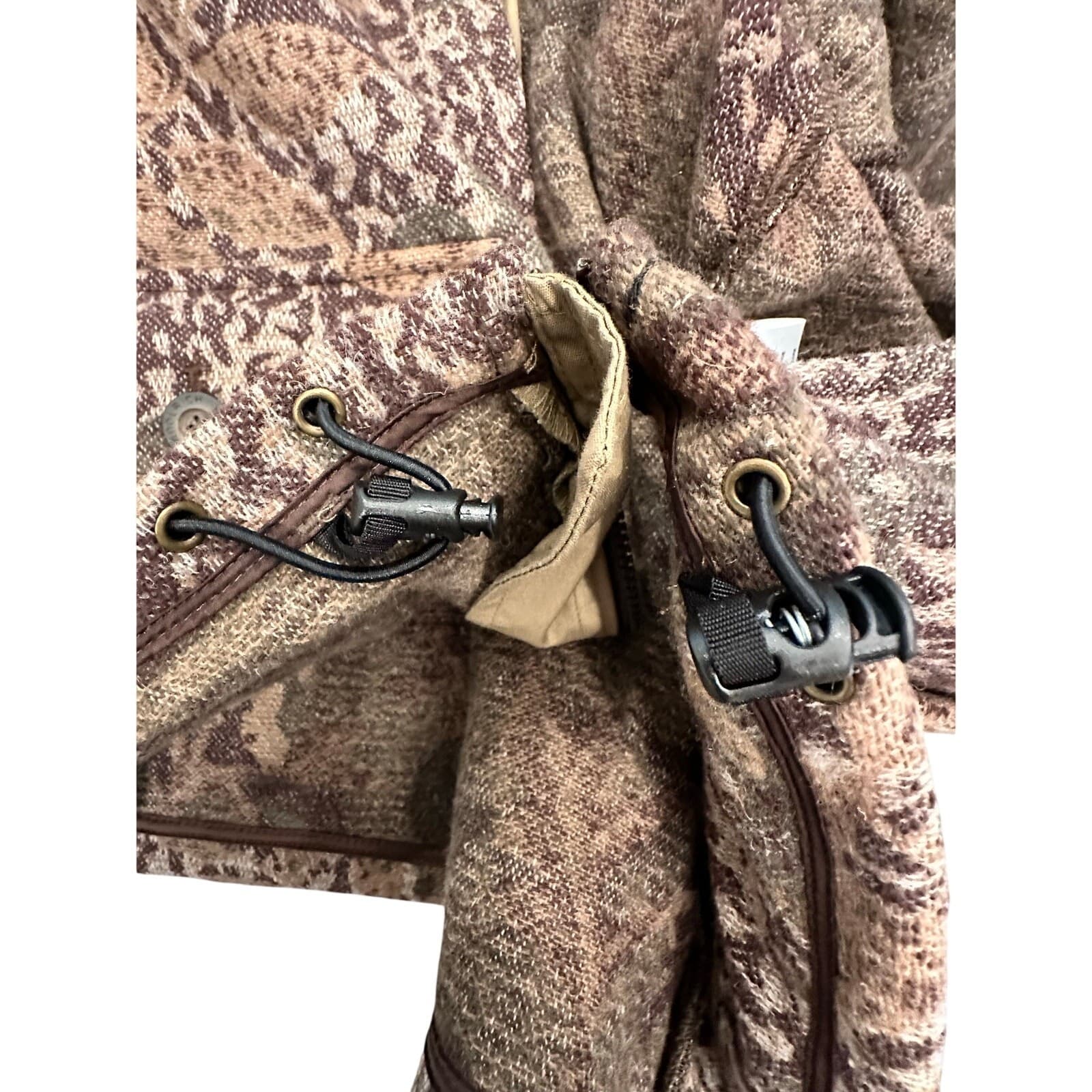 WOOLRICH-RARE Men's Wool Knit Camouflage Hooded Field Jacket Coat Button Front - Thumbnail 15