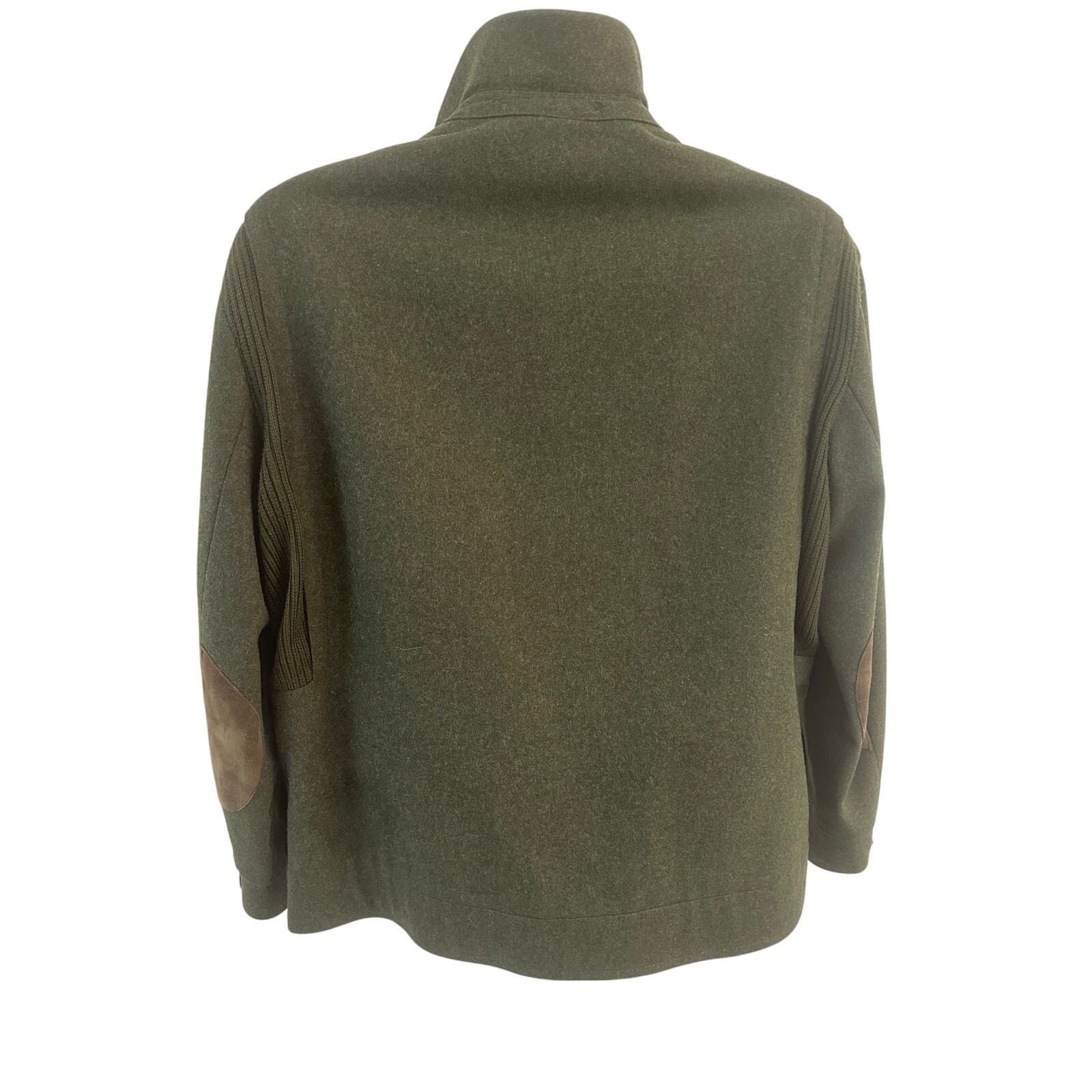 Weyrer Austria 'Ravit Modell' Wool Military Leather Patches Coat Jacket Green L - Thumbnail 7