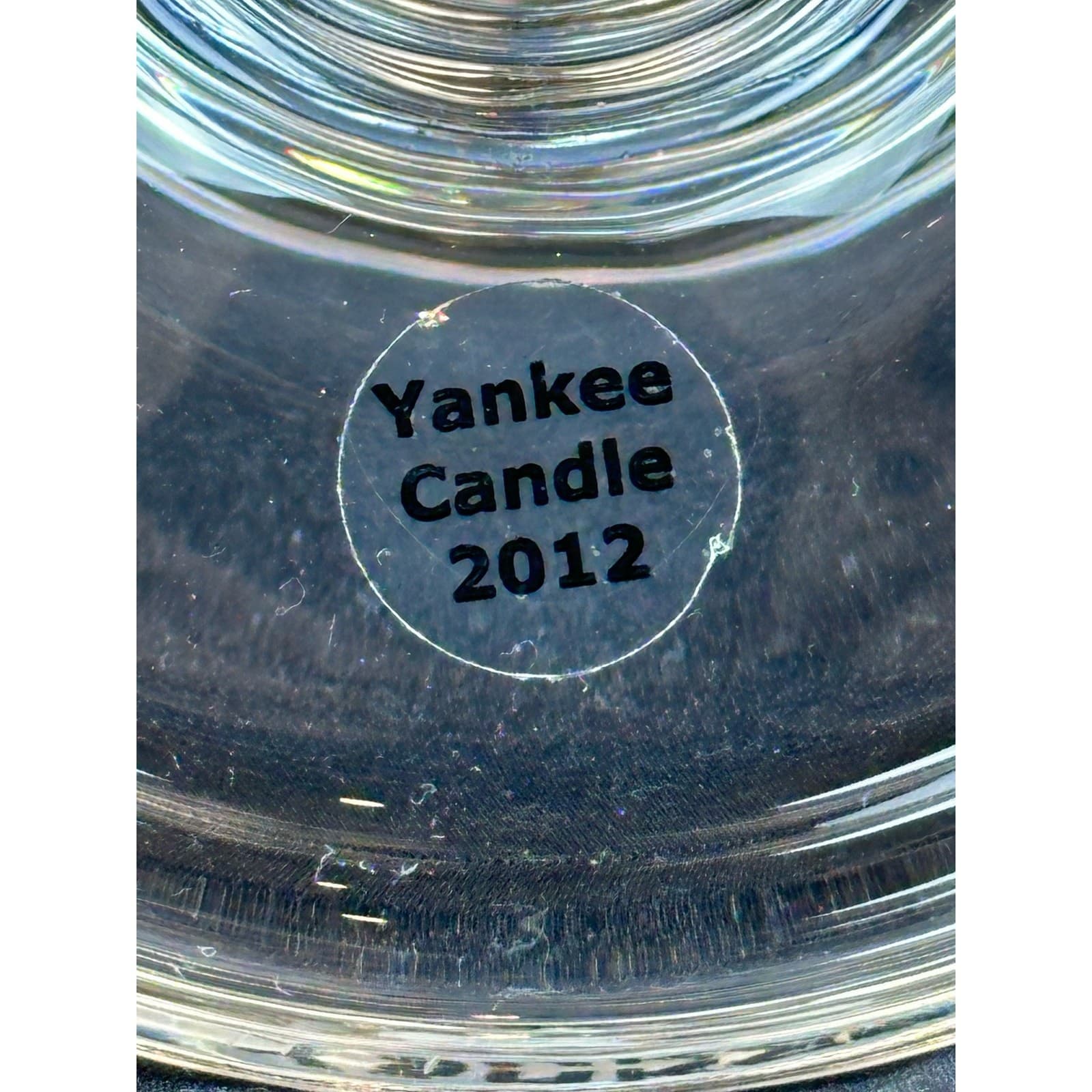 Yankee Candle 2012 Clear Glass 6.25" Pilar Taper Candle Holder - Thumbnail 4