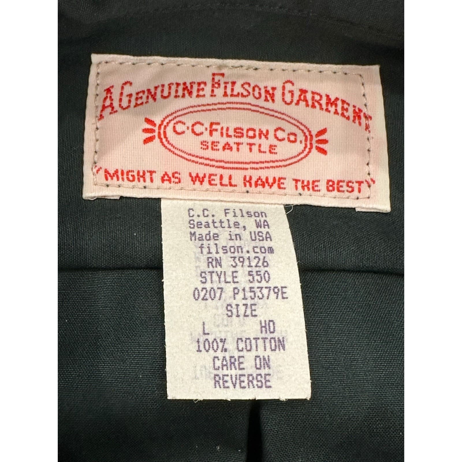 Filson 550 Padded Long Sleeve Heavy 100% Cotton Shooting Shirt Men's Size L - Thumbnail 10