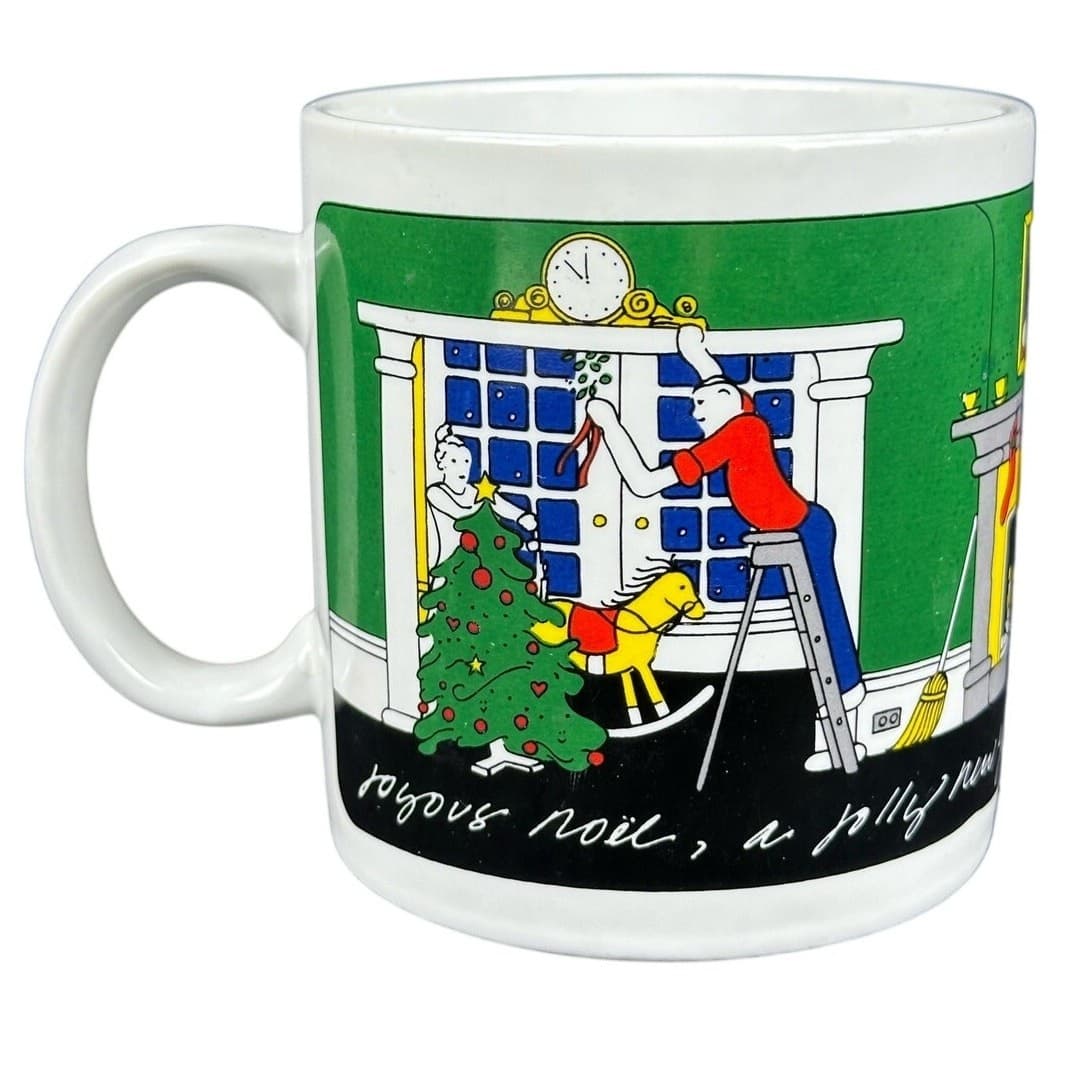 1980 Taylor & NG Christmas Winter Holiday Fireplace Mug Vintage - Thumbnail 3