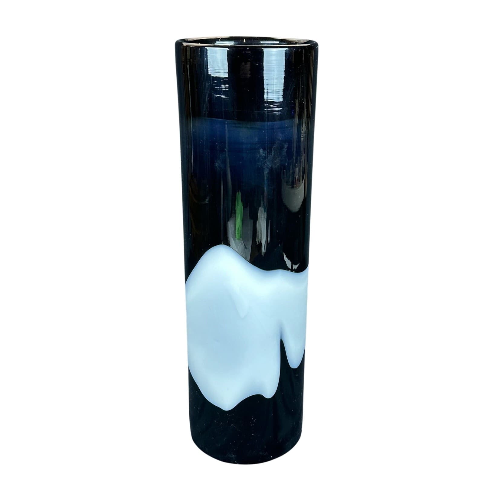 Elegant Expressions Black & White Swirl Blown Vase 15.5" - Thumbnail 3