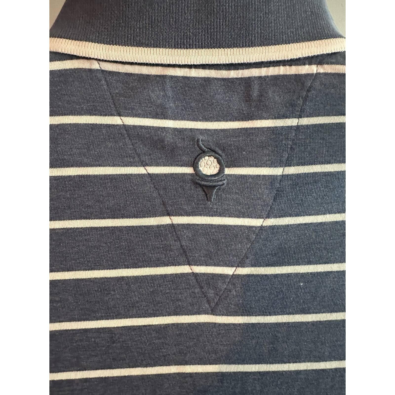 E. Magrath Brookhaven Country Club Golf Shirt Blue and White Stripe XXL - Thumbnail 4