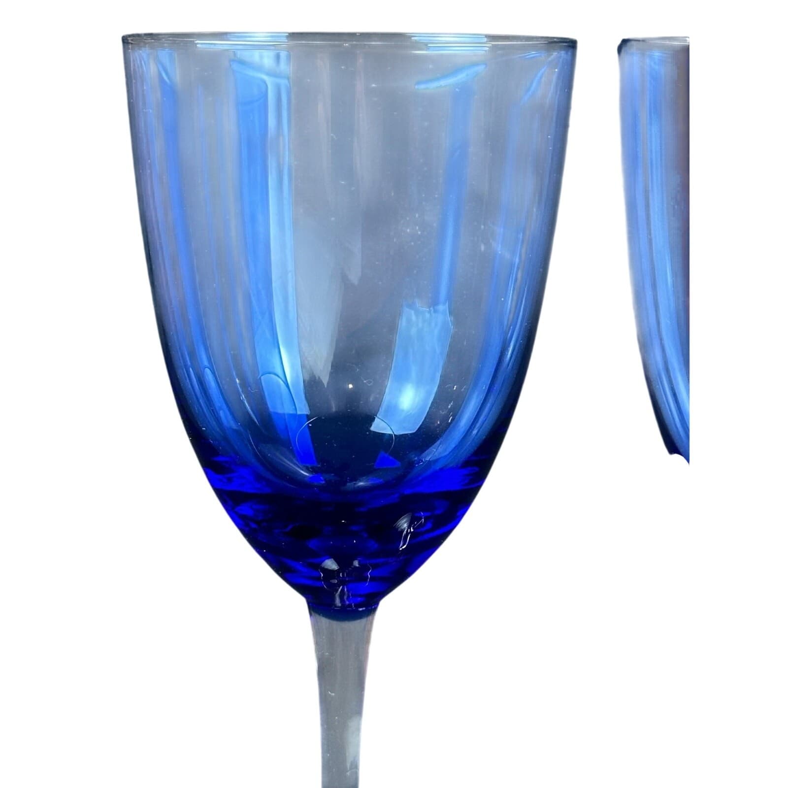 Lennox Color Gems 8.75" Stem Wine Glasses Blue SET of TWO - Thumbnail 3
