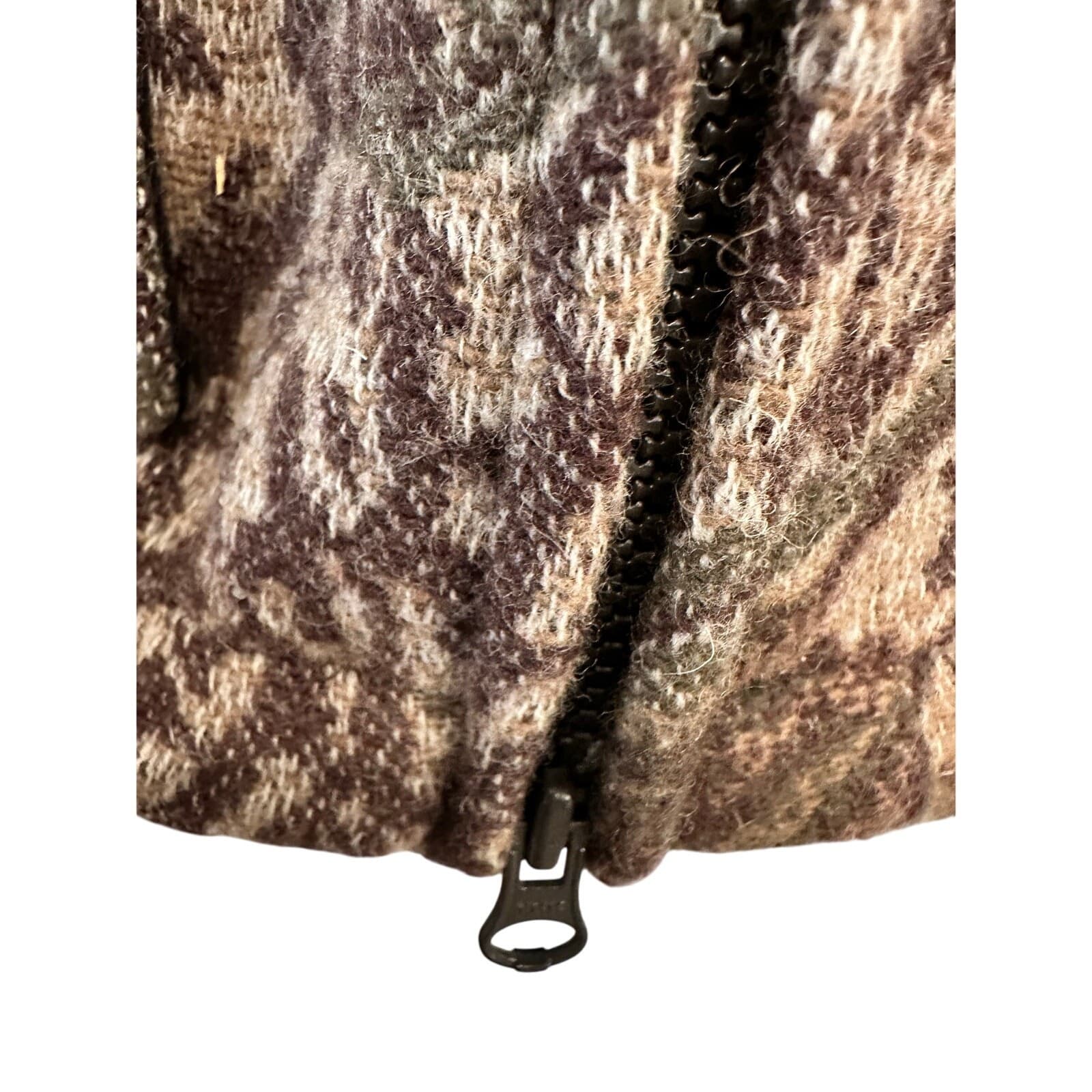 WOOLRICH-RARE Men's Wool Knit Camouflage Hooded Field Jacket Coat Button Front - Thumbnail 6