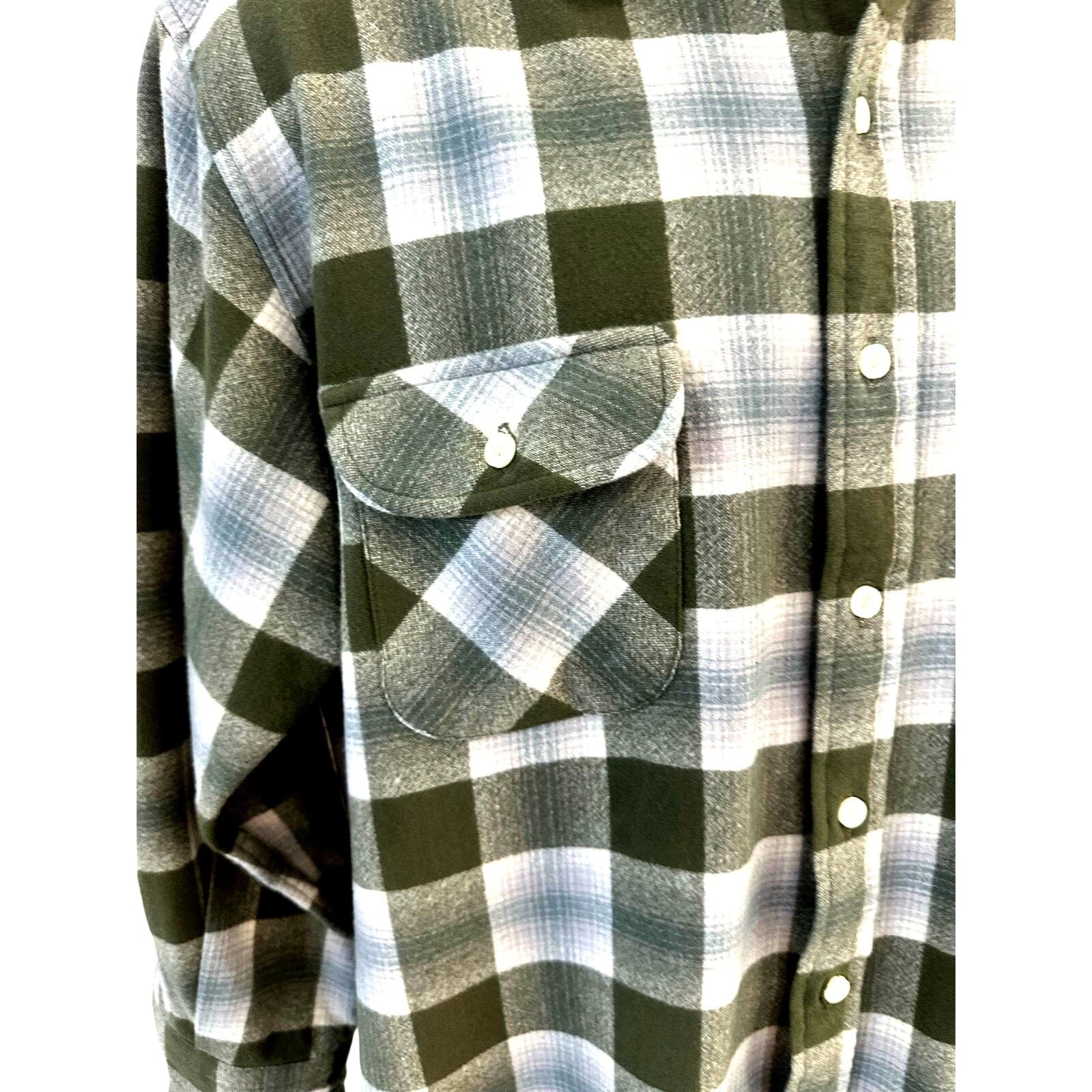 PENDLETON 'Maverick' Merino 100% Wool Plaid Shirt Button Pockets-Men's Size L - Thumbnail 3