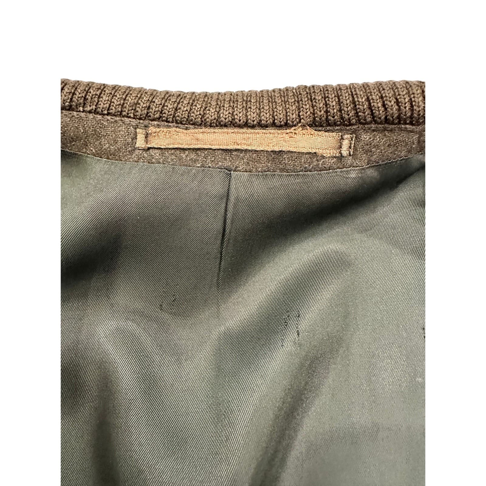 Weyrer Austria 'Ravit Modell' Wool Military Leather Patches Coat Jacket Green L - Thumbnail 13