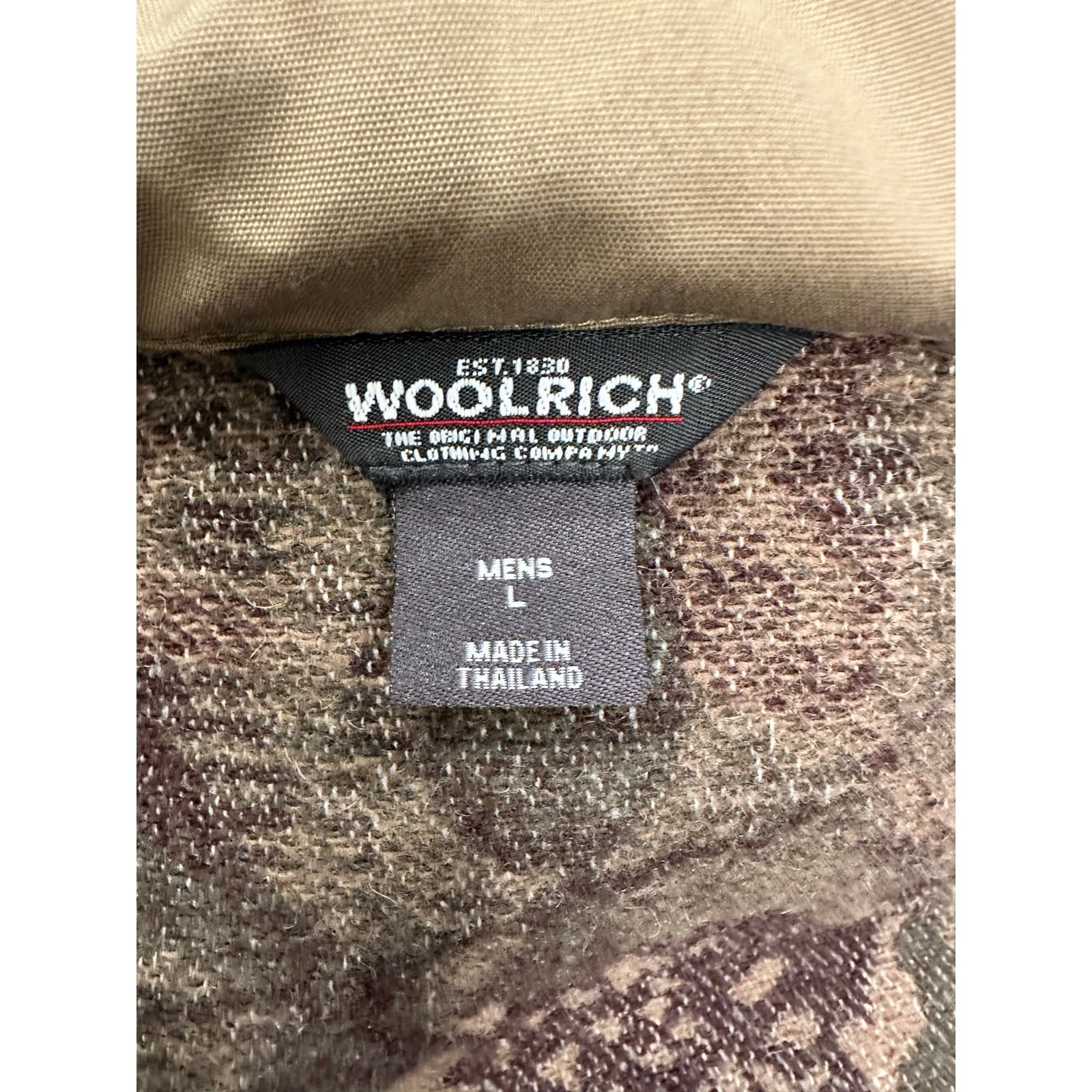 WOOLRICH-RARE Men's Wool Knit Camouflage Hooded Field Jacket Coat Button Front - Thumbnail 2