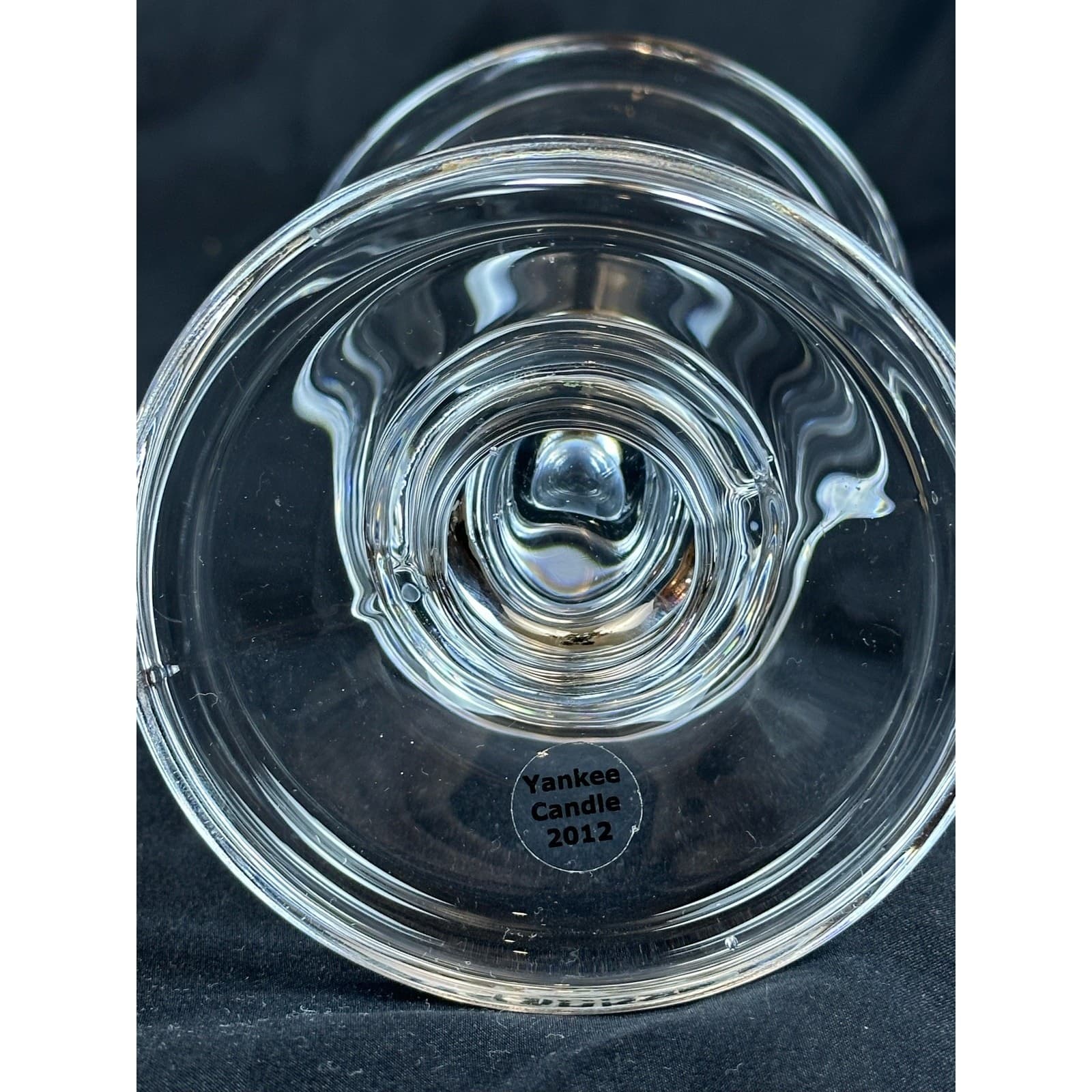 Yankee Candle 2012 Clear Glass 6.25" Pilar Taper Candle Holder - Thumbnail 5