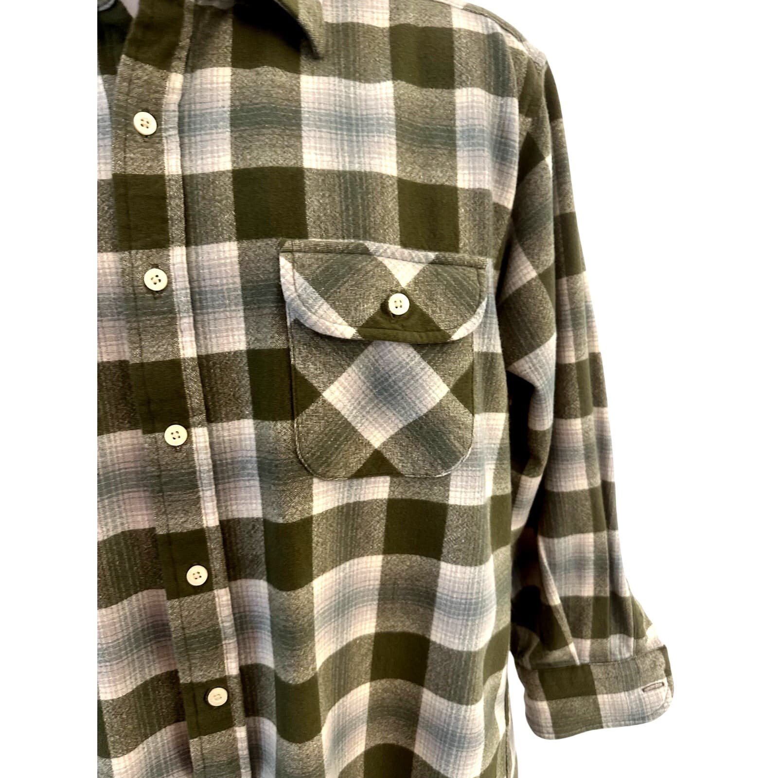 PENDLETON 'Maverick' Merino 100% Wool Plaid Shirt Button Pockets-Men's Size L - Thumbnail 4
