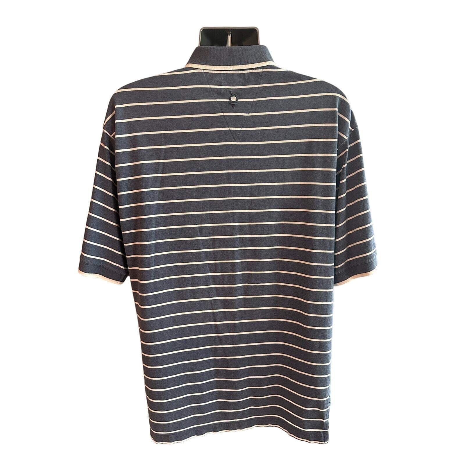 E. Magrath Brookhaven Country Club Golf Shirt Blue and White Stripe XXL - Thumbnail 2