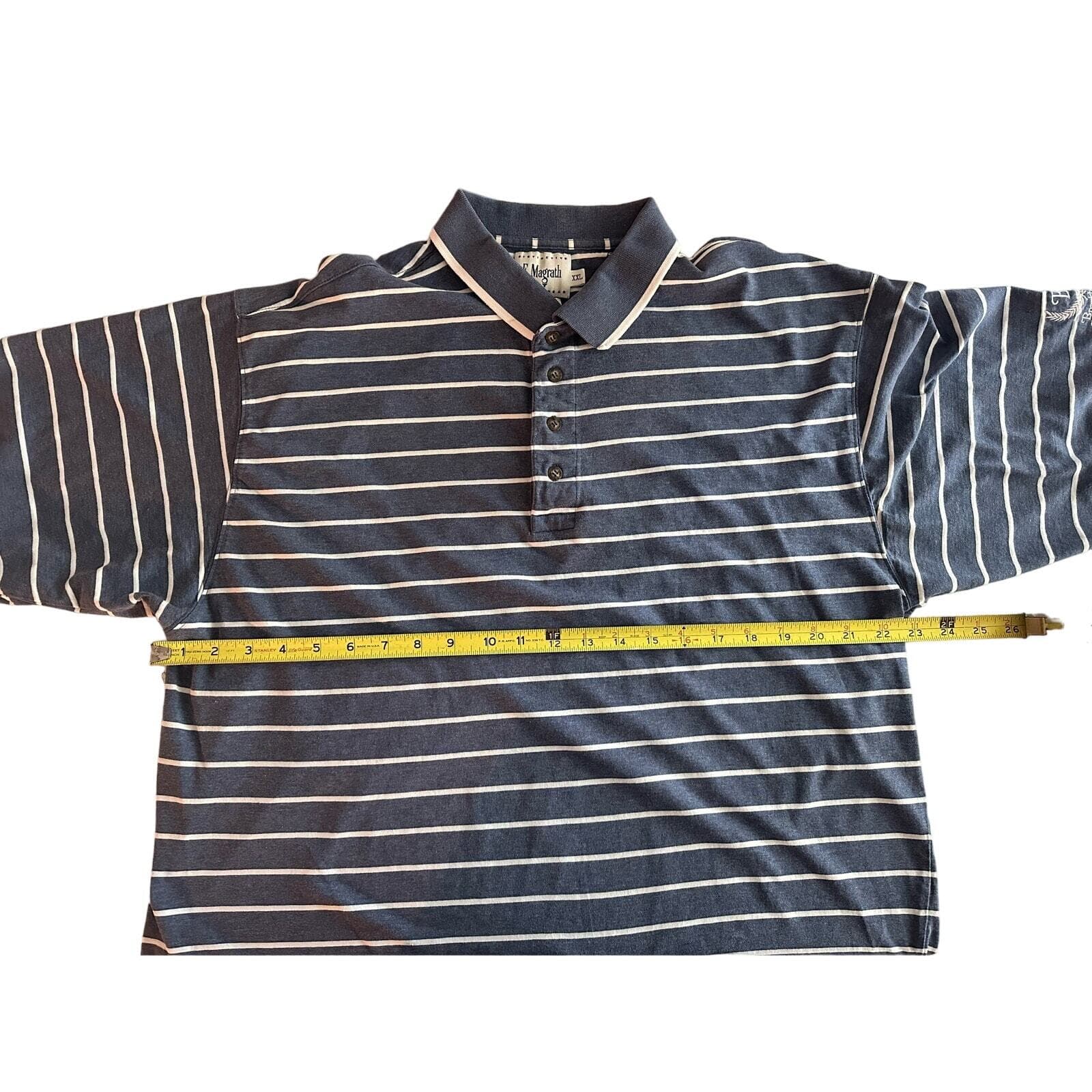 E. Magrath Brookhaven Country Club Golf Shirt Blue and White Stripe XXL - Thumbnail 7
