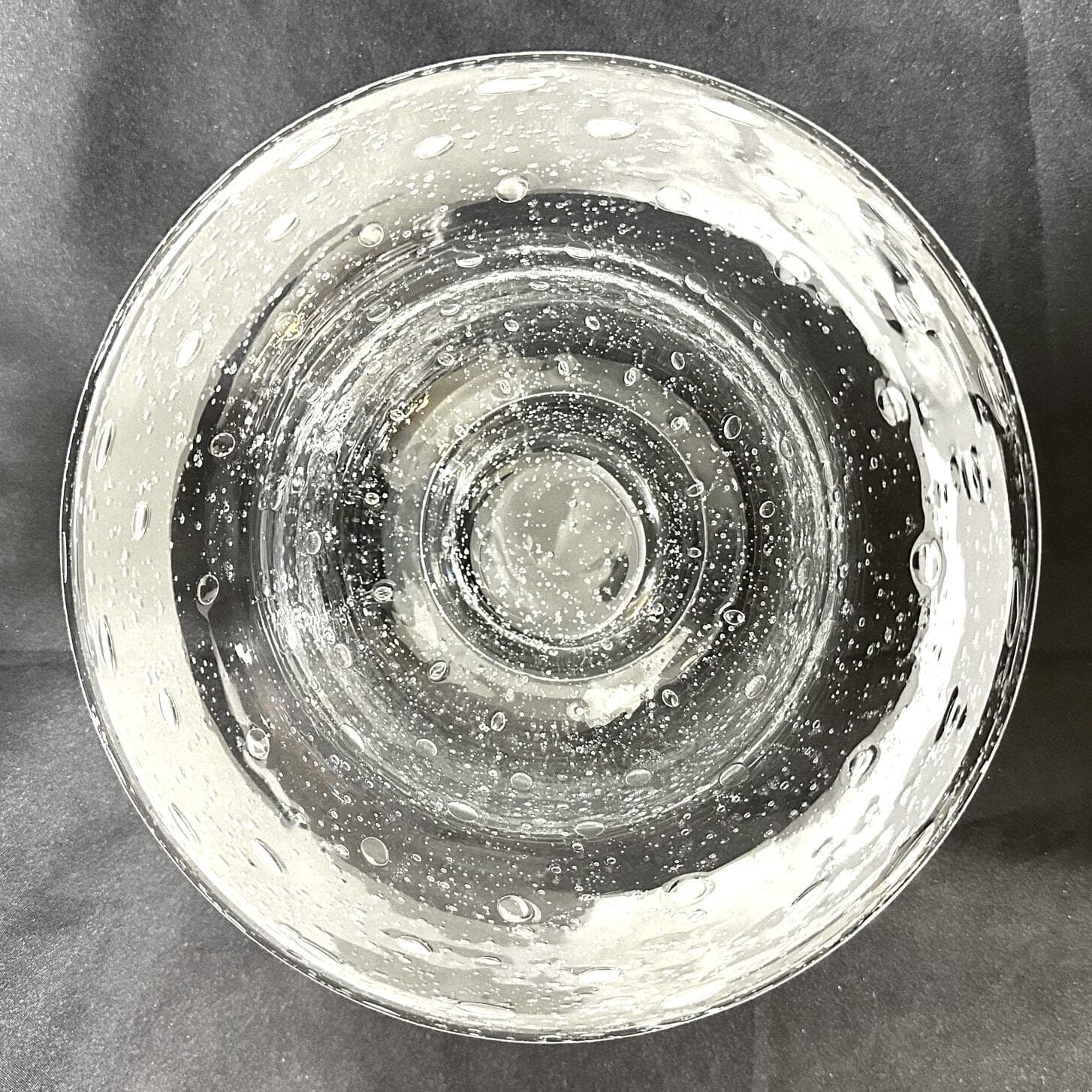 Handblown Bubble Seeded Footed Glass Bowl Vintage 1950's 8"-Excellent Mint! - Thumbnail 4