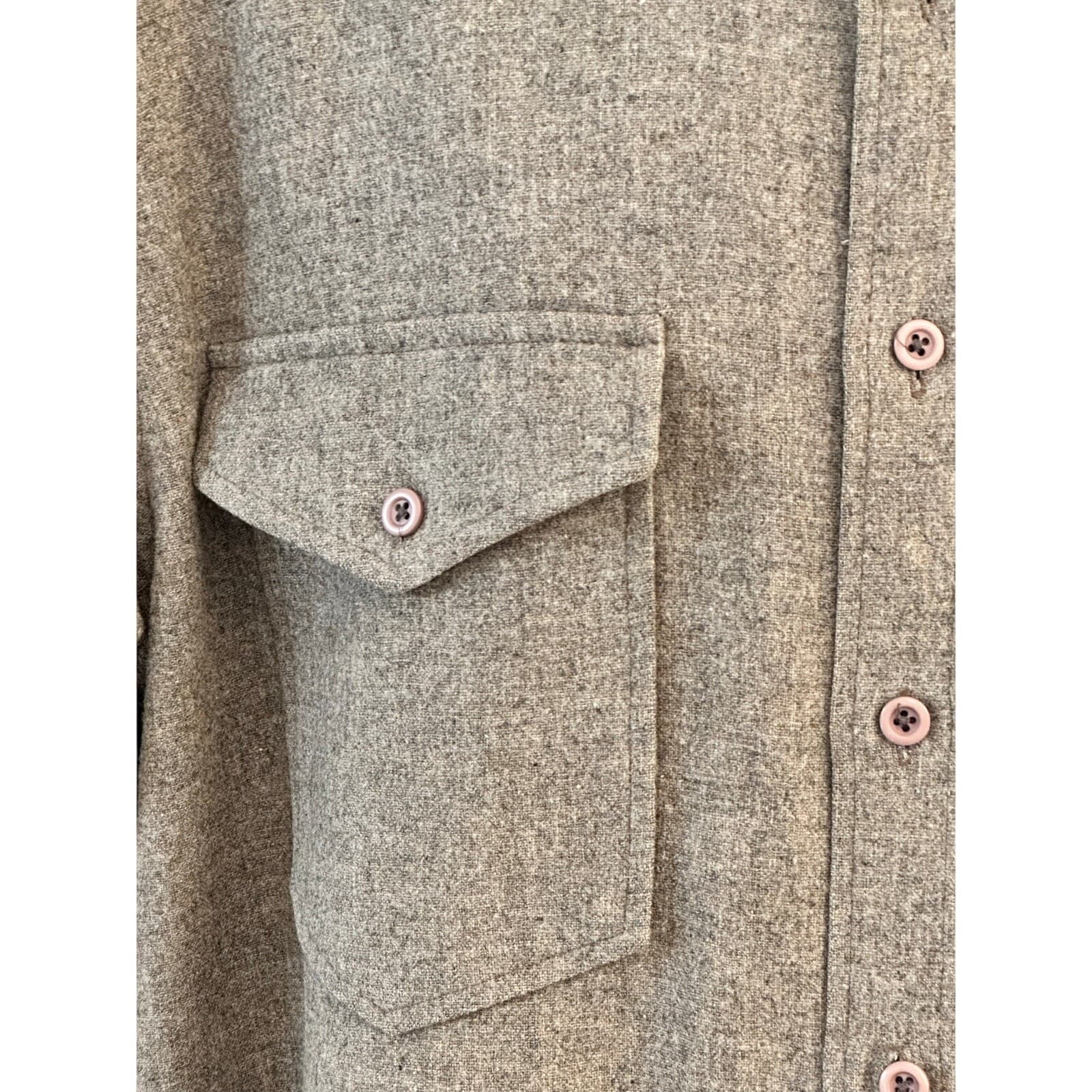 PENDLETON 'Outdoorsman' 100% Wool Long Sleeve Shirt Flap Pockets-Men's Size L - Thumbnail 3