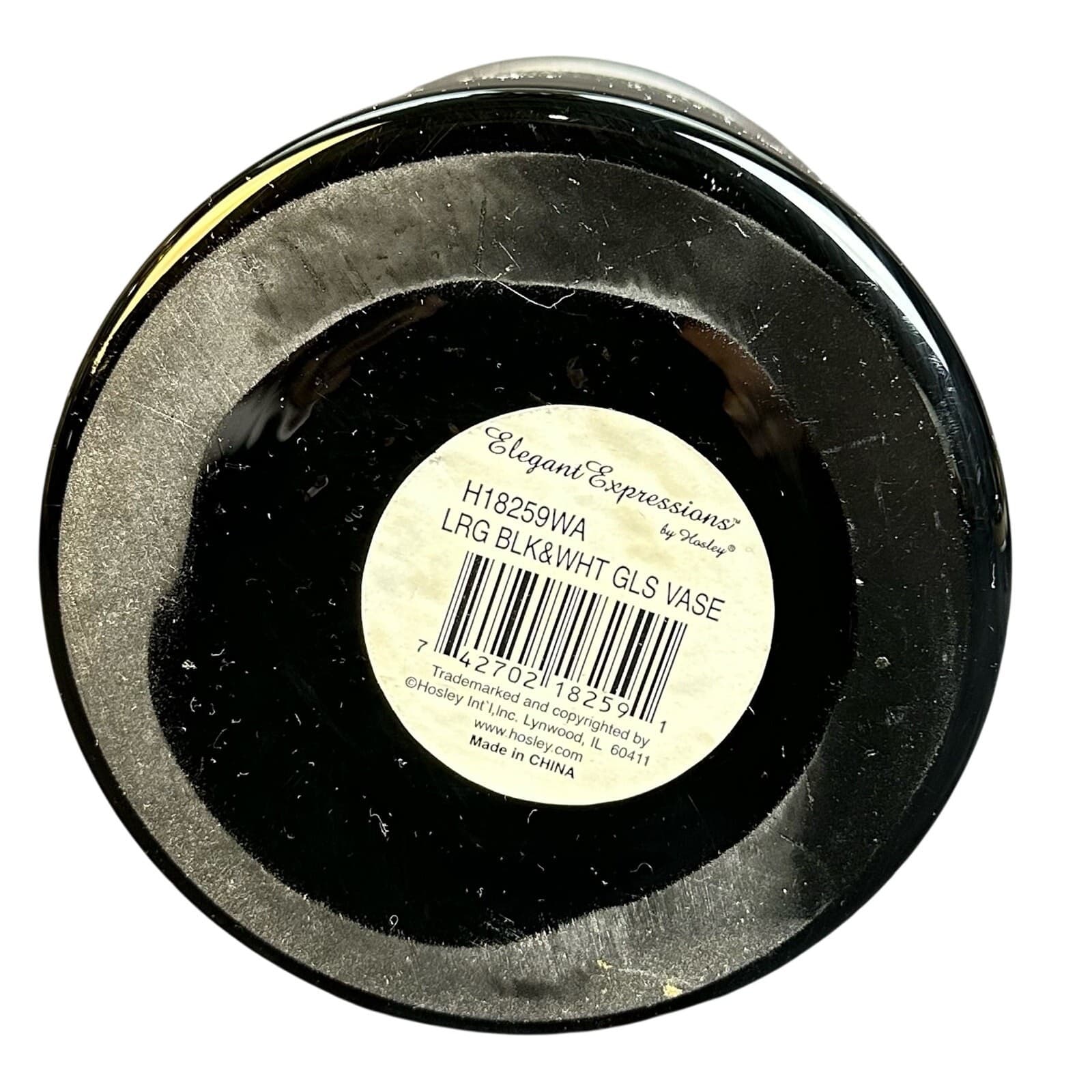 Elegant Expressions Black & White Swirl Blown Vase 15.5" - Thumbnail 6