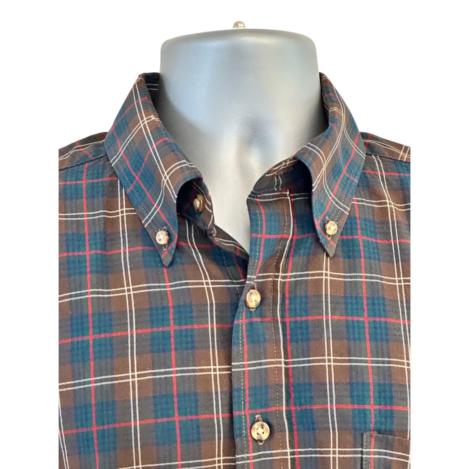 SIR PENDLETON 100% Worsted Wool Button Down Chisholm Tartan Shirt-Men's Large - Thumbnail 3