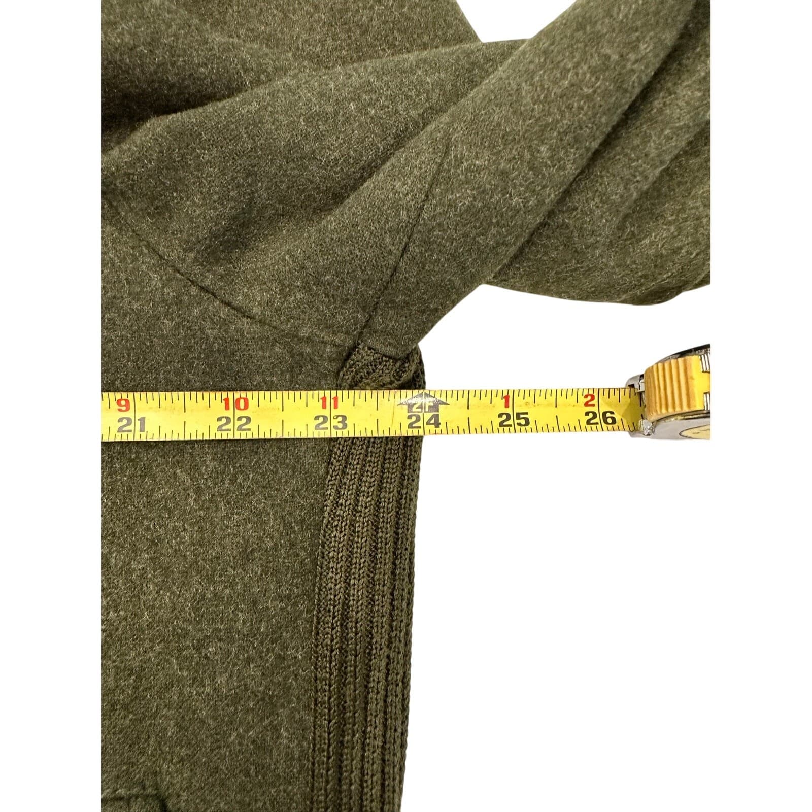 Weyrer Austria 'Ravit Modell' Wool Military Leather Patches Coat Jacket Green L - Thumbnail 15
