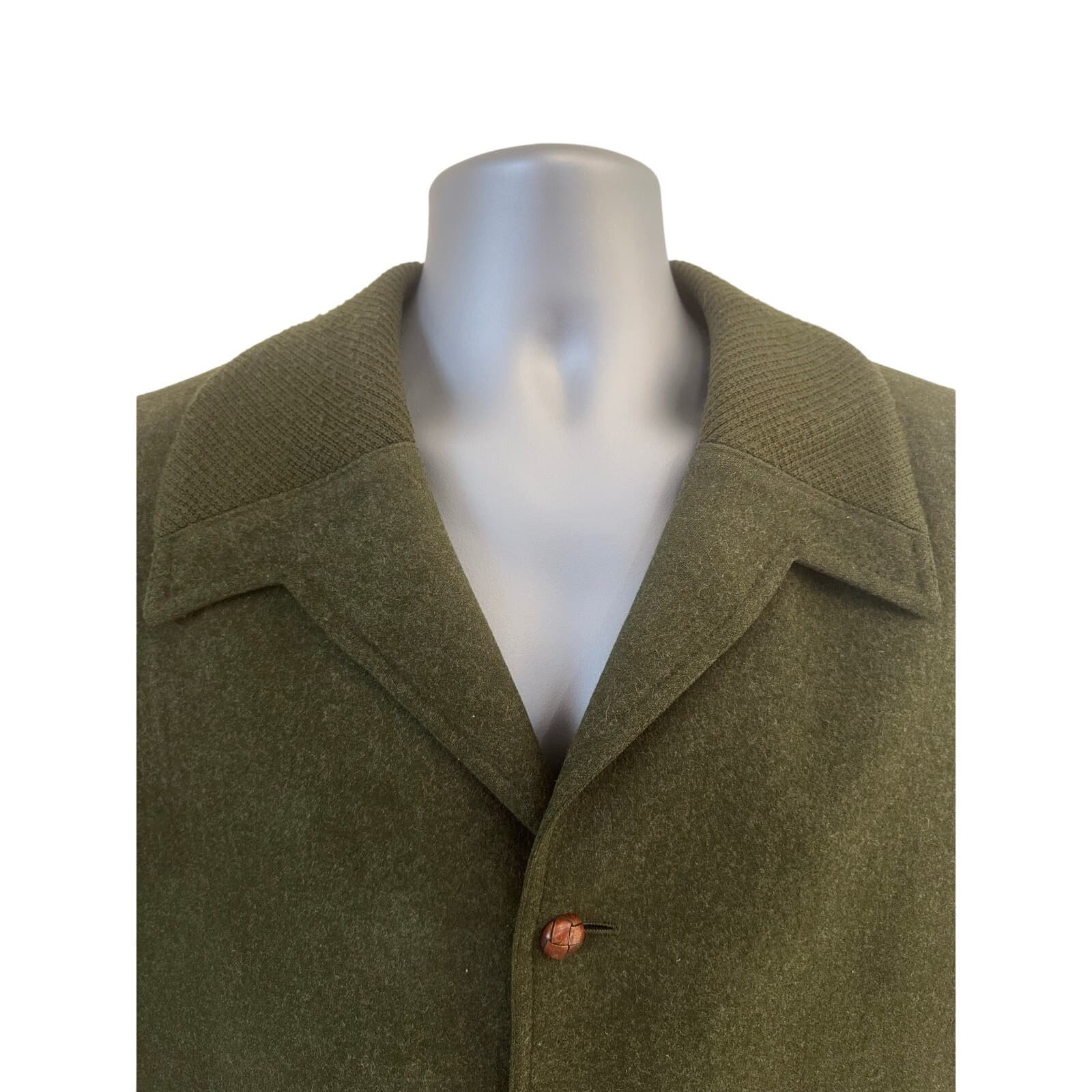 Weyrer Austria 'Ravit Modell' Wool Military Leather Patches Coat Jacket Green L - Thumbnail 2