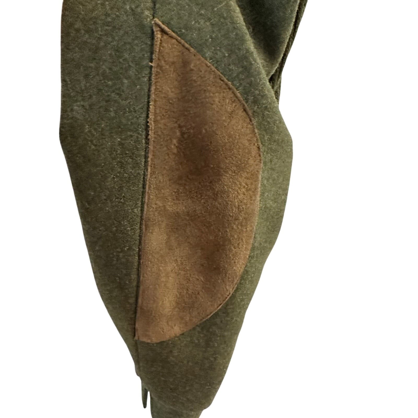 Weyrer Austria 'Ravit Modell' Wool Military Leather Patches Coat Jacket Green L - Thumbnail 10