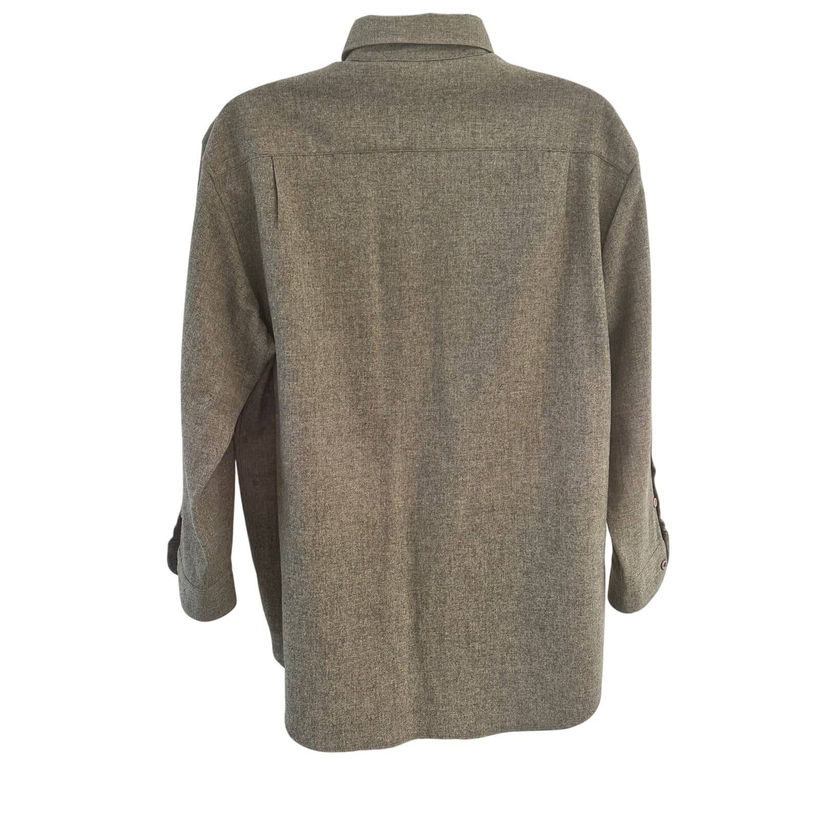 PENDLETON 'Outdoorsman' 100% Wool Long Sleeve Shirt Flap Pockets-Men's Size L - Thumbnail 5