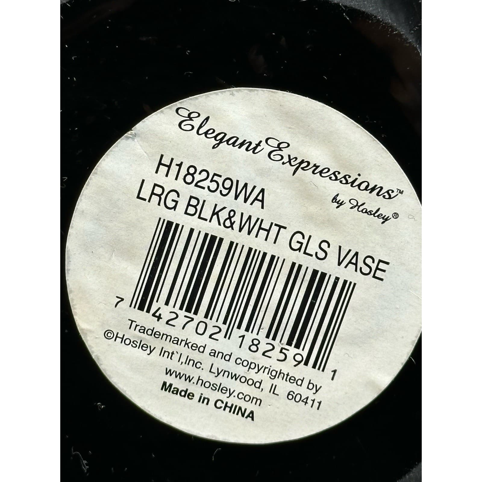Elegant Expressions Black & White Swirl Blown Vase 15.5" - Thumbnail 7