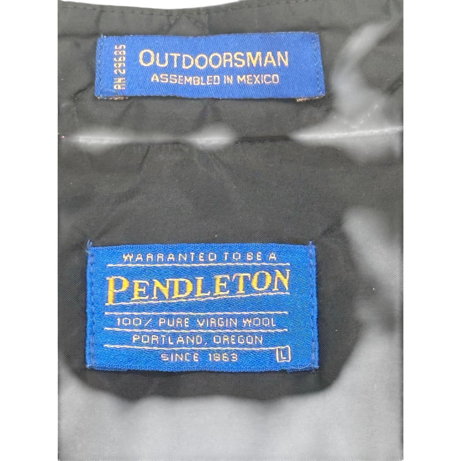PENDLETON 'Outdoorsman' 100% Wool Long Sleeve Shirt Flap Pockets-Men's Size L - Thumbnail 9