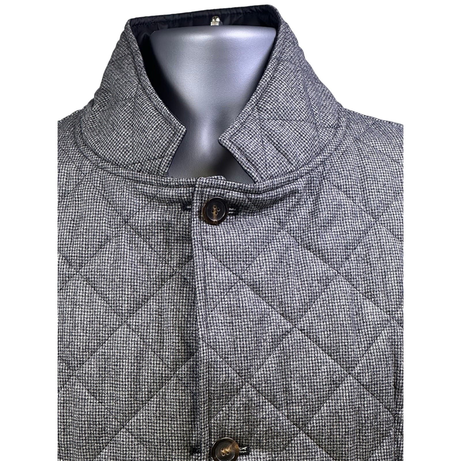 'Reserve' Patrick James Black or Check Reversible Quilted Insulated Vest-Mens L - Thumbnail 2