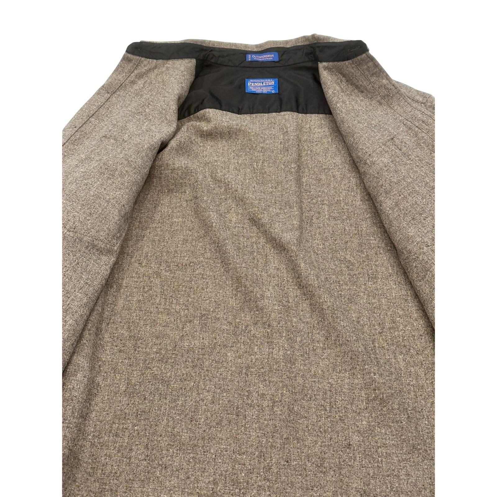 PENDLETON 'Outdoorsman' 100% Wool Long Sleeve Shirt Flap Pockets-Men's Size L - Thumbnail 8