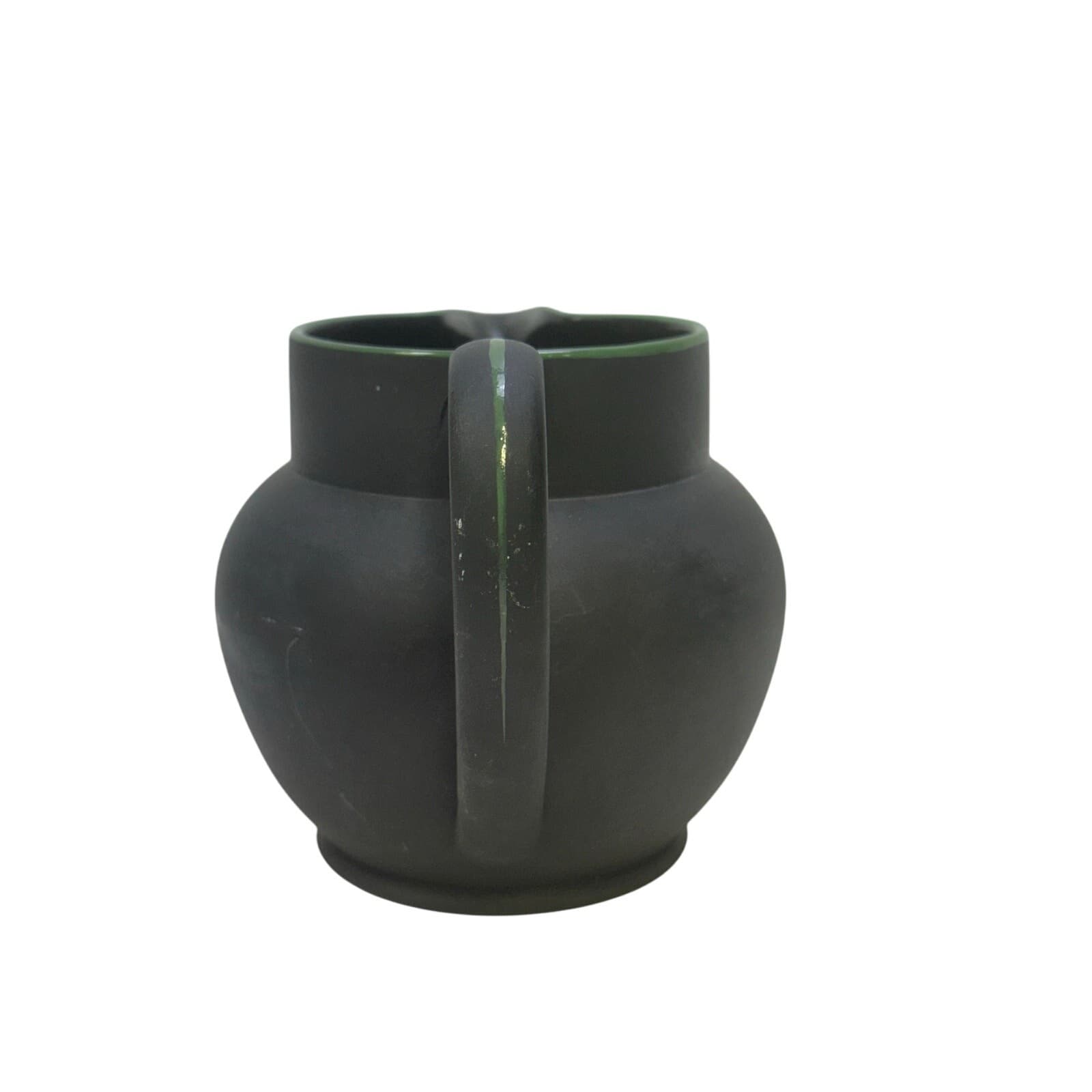 Wedgwood Early-Mid 20th Century Kenlock Ware Black Basalt Pitcher/Plate Canadian - Thumbnail 11