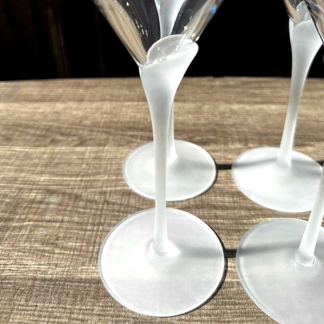 Colony Retired 1986-1993 'Amaryllis' Satin 9.75" Water Goblets-Stunning Set of 4 - Thumbnail 2