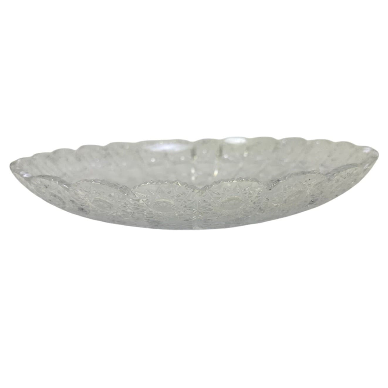 Bohemian Cut Lead Crystal Shallow 12" Centerpiece Presentation Bowl-Exquisite - Thumbnail 4