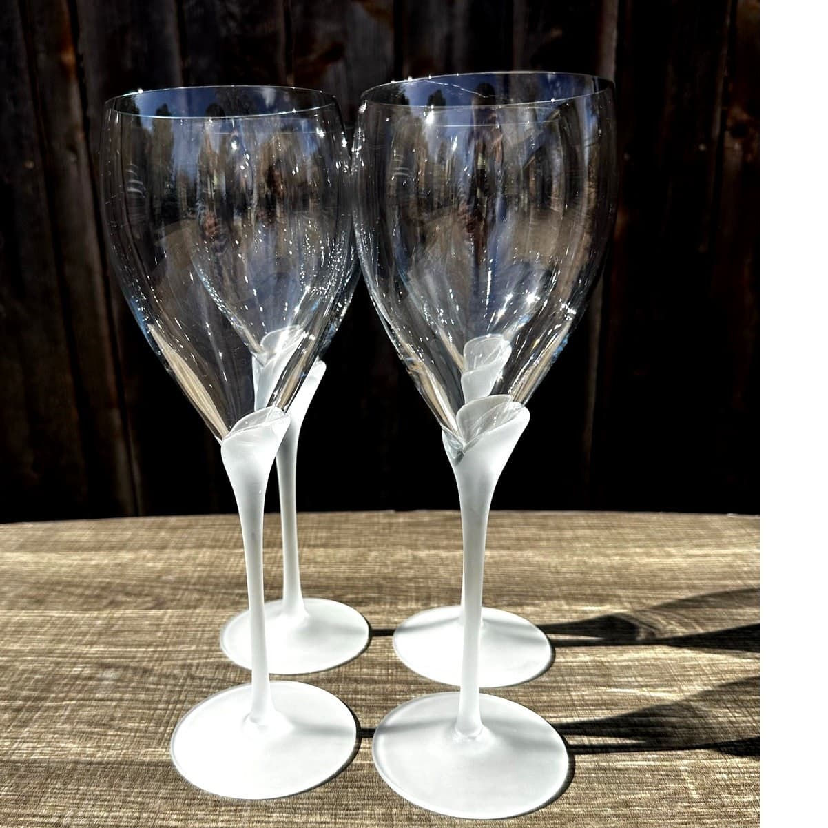 Colony Retired 1986-1993 'Amaryllis' Satin 9.75" Water Goblets-Stunning Set of 4 - Thumbnail 7