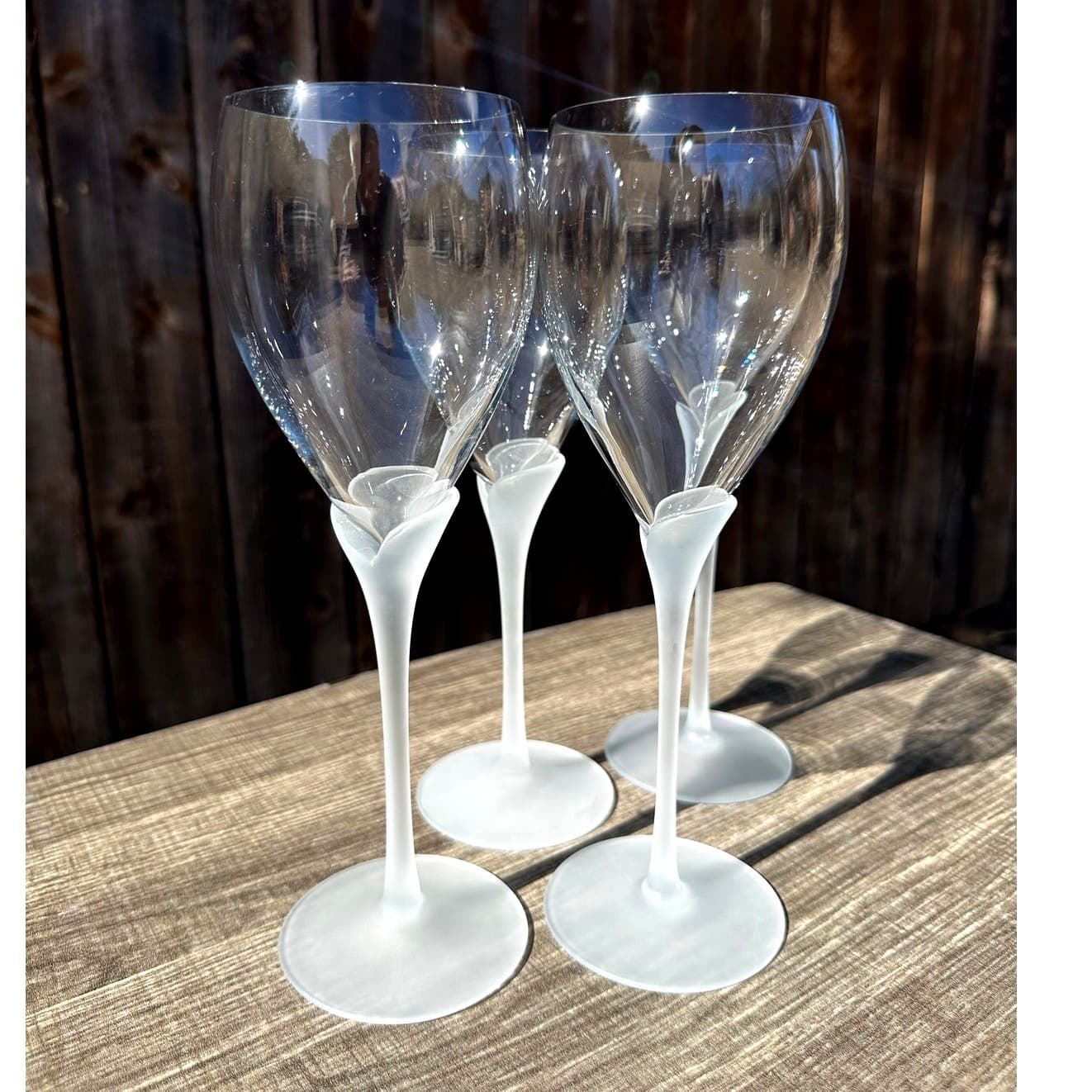 Colony Retired 1986-1993 'Amaryllis' Satin 9.75" Water Goblets-Stunning Set of 4 - Thumbnail 5