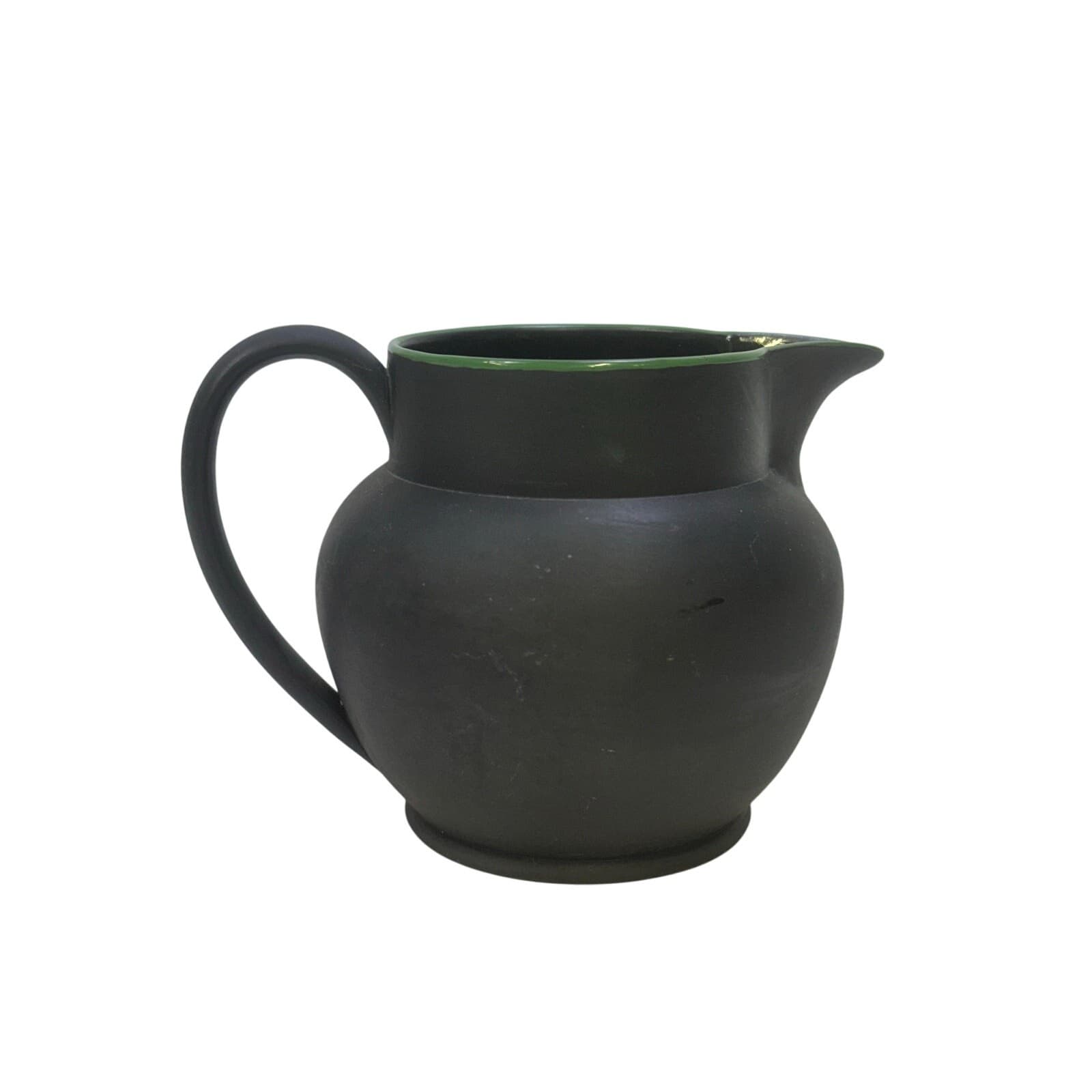 Wedgwood Early-Mid 20th Century Kenlock Ware Black Basalt Pitcher/Plate Canadian - Thumbnail 12