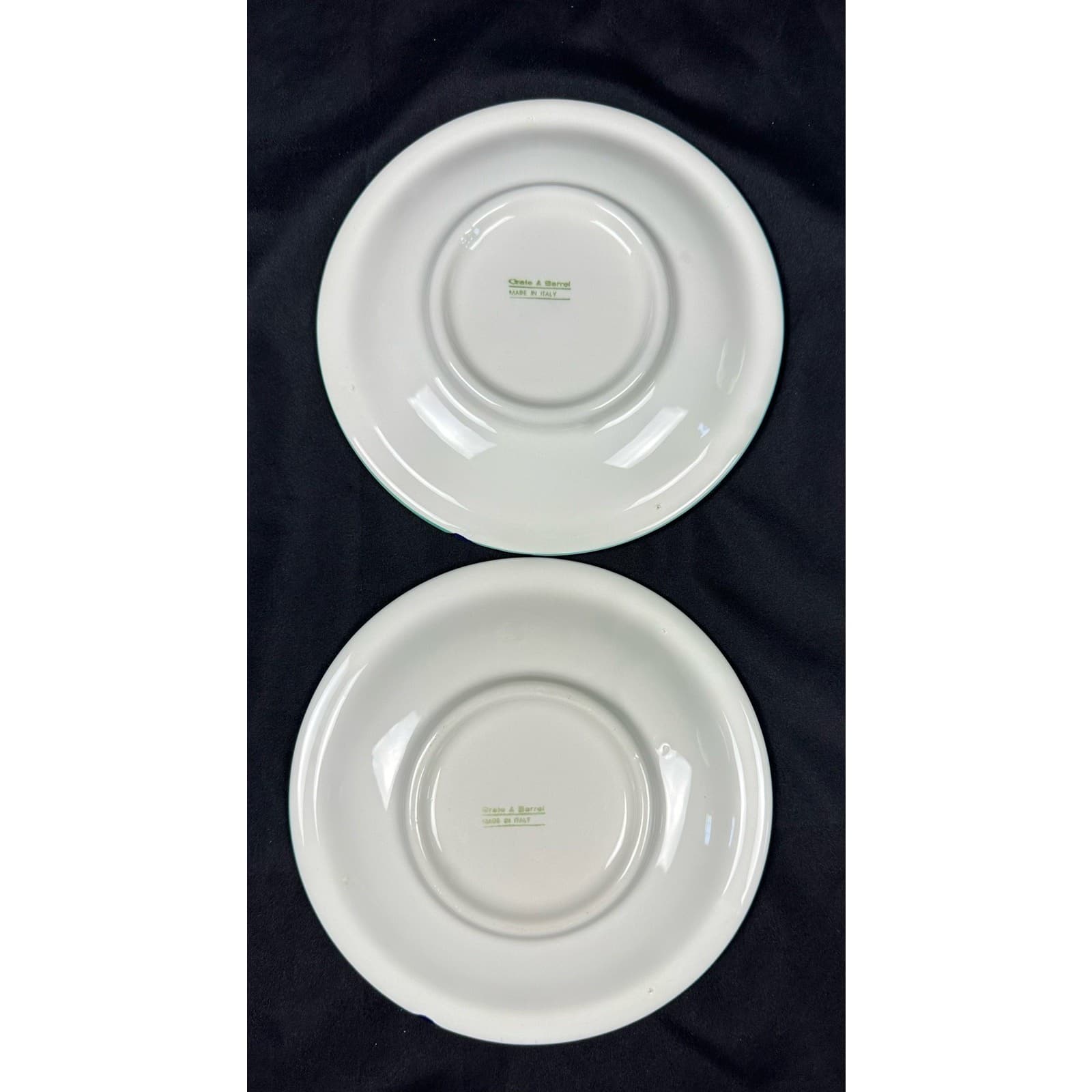 Crate & Barrel Martinique 2 Hand Painted Earthenware Saucers Italy - Thumbnail 3