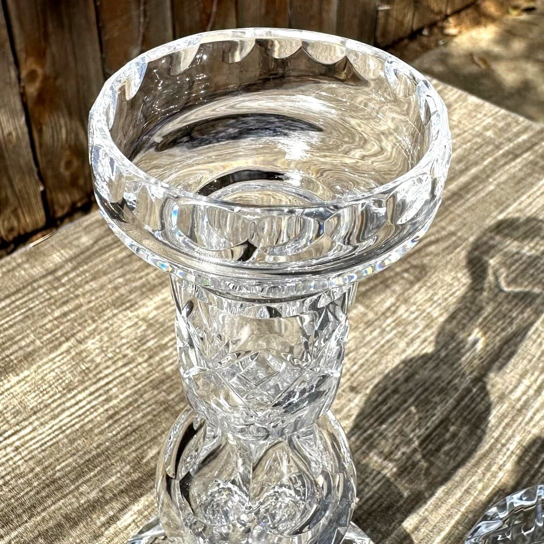 Waterford Crystal Tall 8" Hollow Vintage Candlesticks-Excellent-Set of 2 - Thumbnail 5