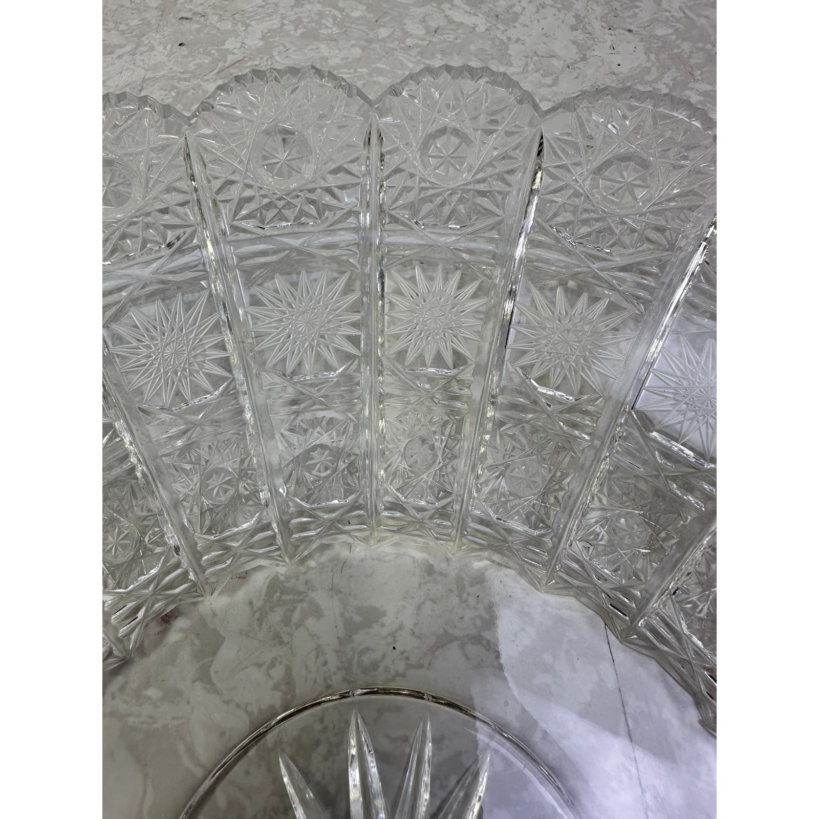 Bohemian Cut Lead Crystal Shallow 12" Centerpiece Presentation Bowl-Exquisite - Thumbnail 3