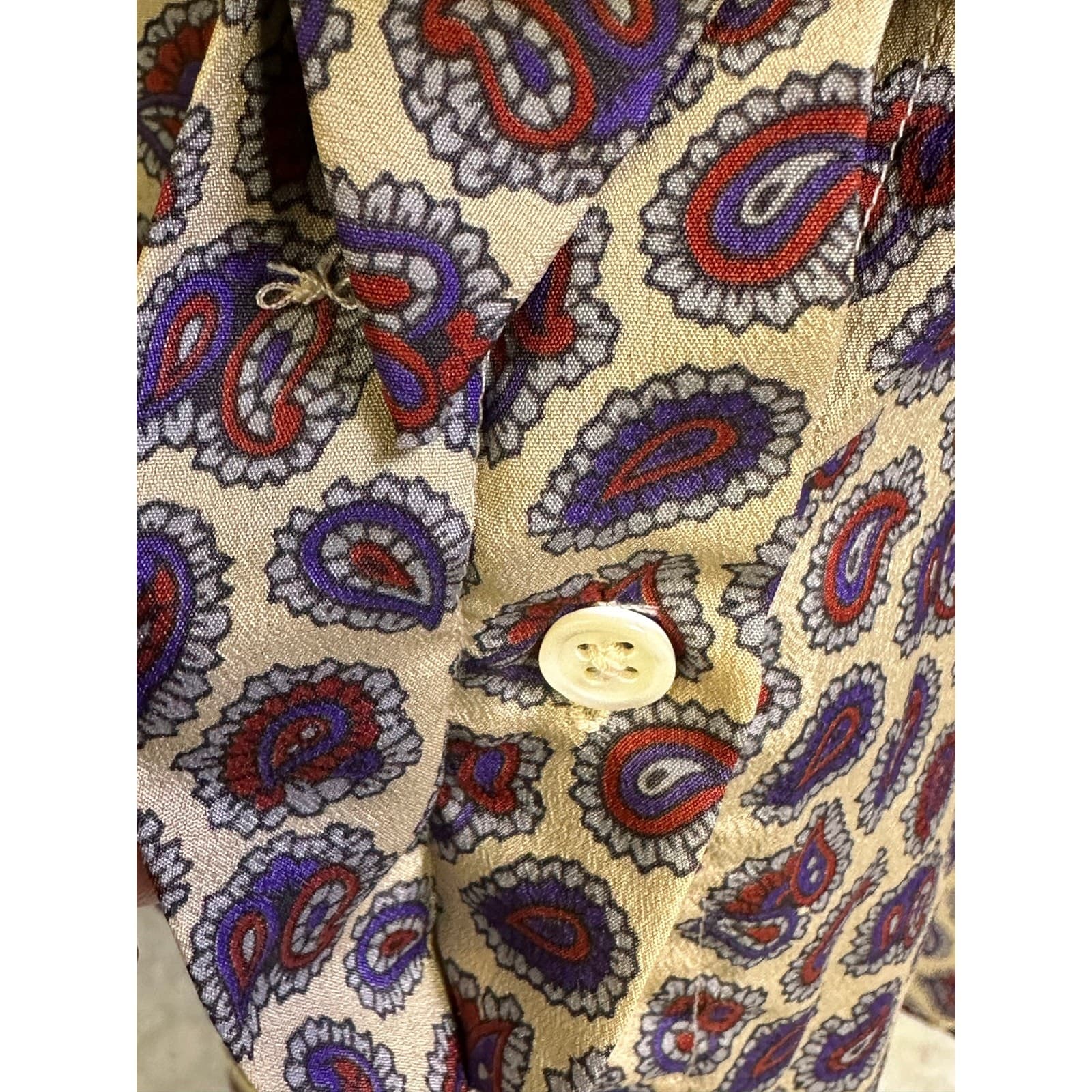 Evan Picone Petites Vintage 1980's Paisley Print Long Sleeve Blouse Bow Size 8 - Thumbnail 6